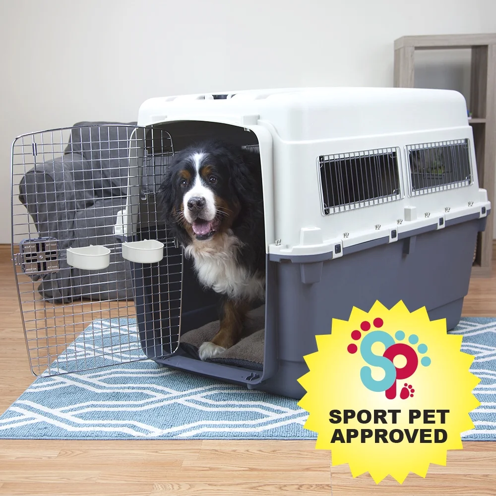 SportPet Designs Plastic Dog IATA Airline Approved Kennel Carrier, Medium, 1 Piece - Womvr