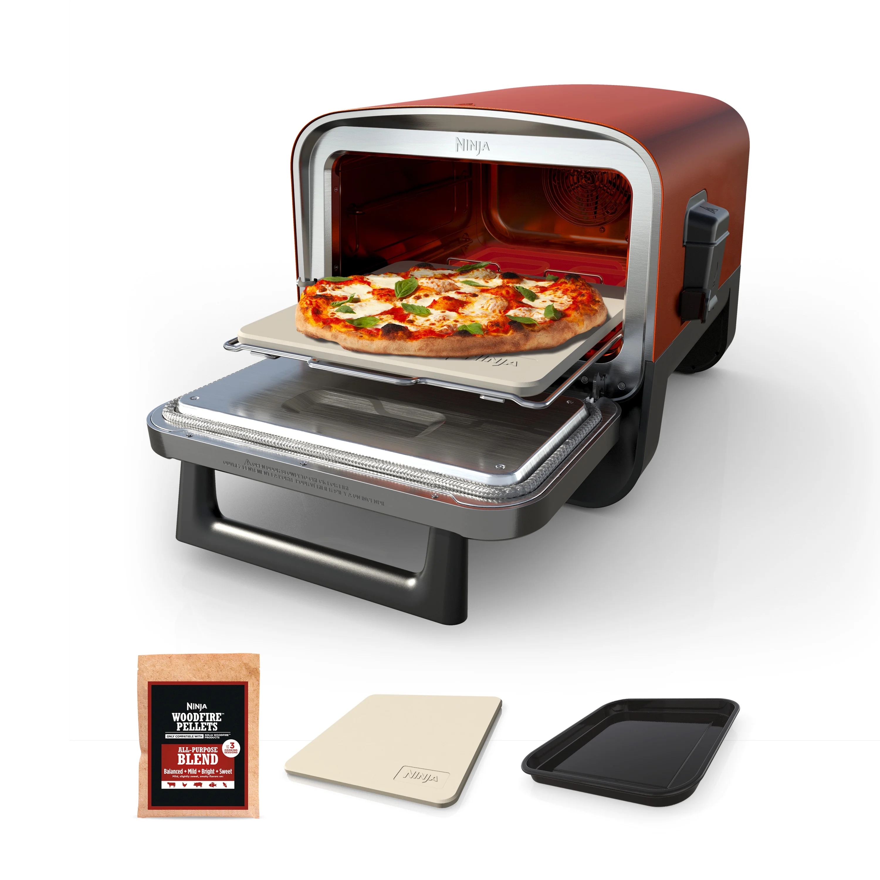Ninja Woodfire? Pizza Oven, 5-in-1 outdoor oven, 5 Pizza Settings, Ninja Woodfire? Technology, up to 700��F heat, BBQ smoker, Electric? - Womvr