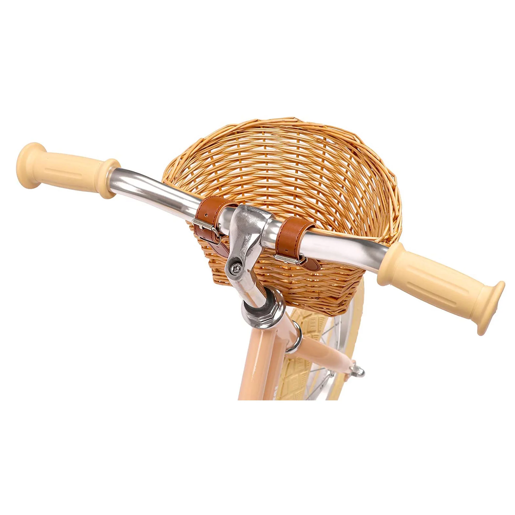 Petimini 12 Inch Kids Balance Bike with Basket for 2-6 Year Olds, Peach - Womvr