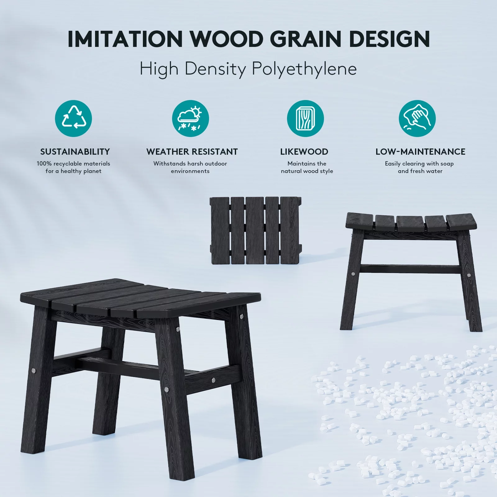 Outdoor Patio Folding HDPE Resin Adirondack Chair, Red - Womvr