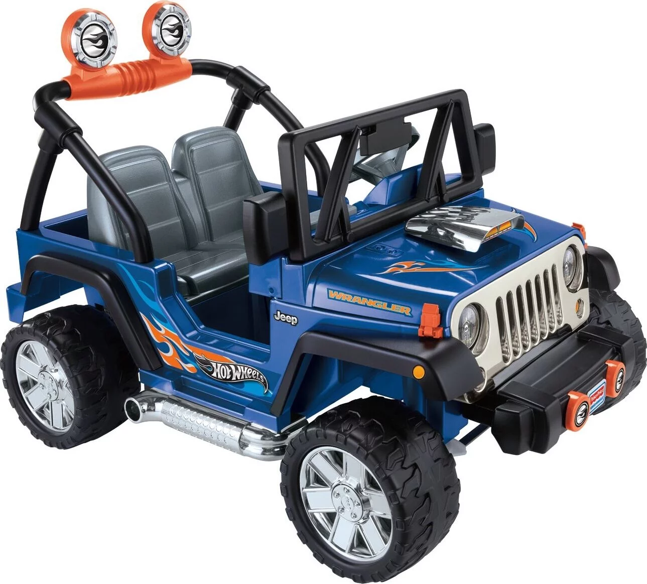 12V Power Wheels Hot Wheels Jeep Wrangler Battery-Powered Ride-On Toy Vehicle with Music & Sounds, for a Child Ages 3-7 - Womvr