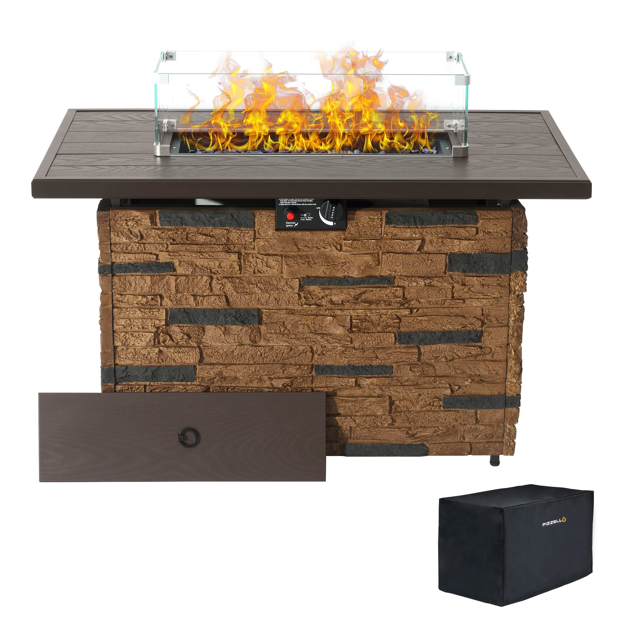 Pizzello Fire Pit Table Propane Outdoor 43