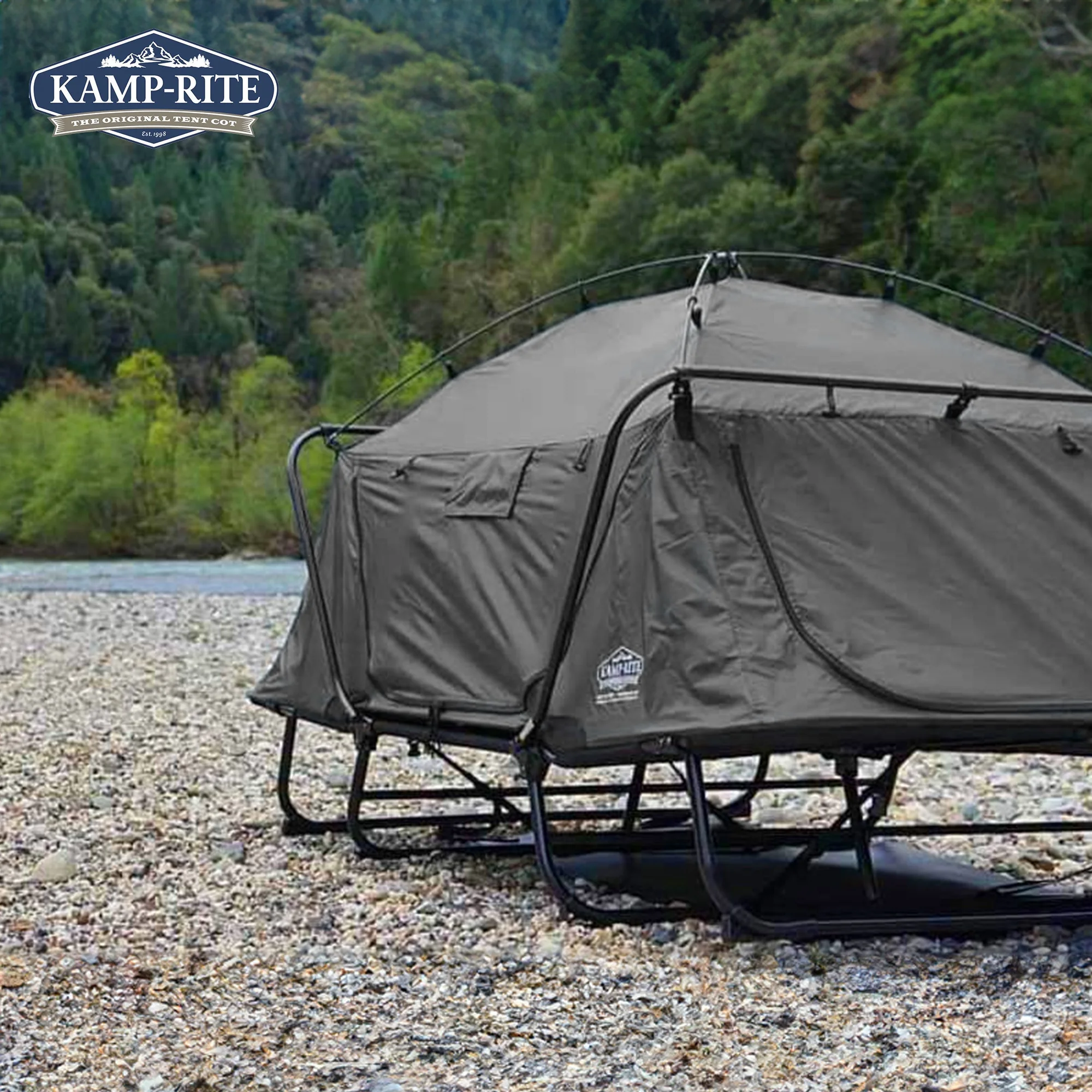 Kamp-Rite Double Quick Setup 2 Person Elevated Cot, Lounge Chair, & Tent - Womvr