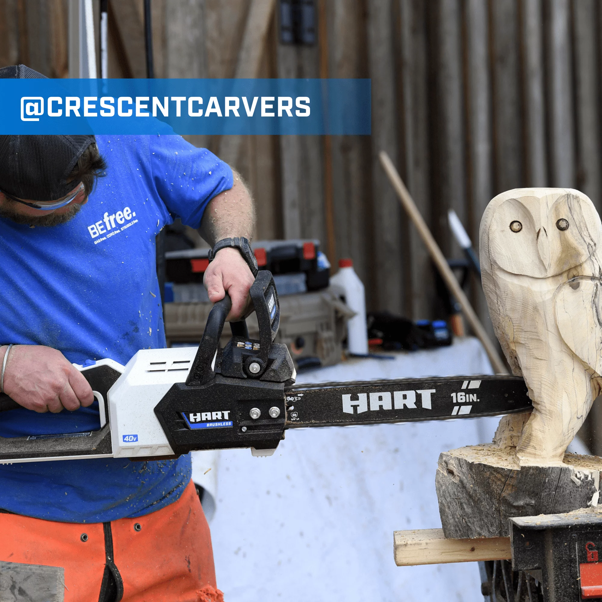 HART 40-Volt 16-inch SUPERCHARGE Battery-Powered Brushless Chainsaw Kit, (1) 4.0 Ah Lithium-Ion Battery - Womvr