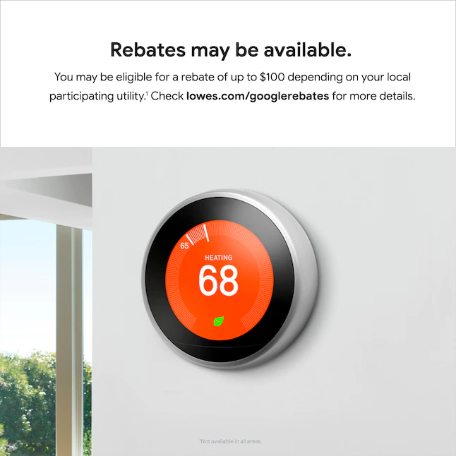 Google Nest Learning Smart Thermostat with WiFi Compatibility (3rd Generation) - Stainless Steel - Womvr