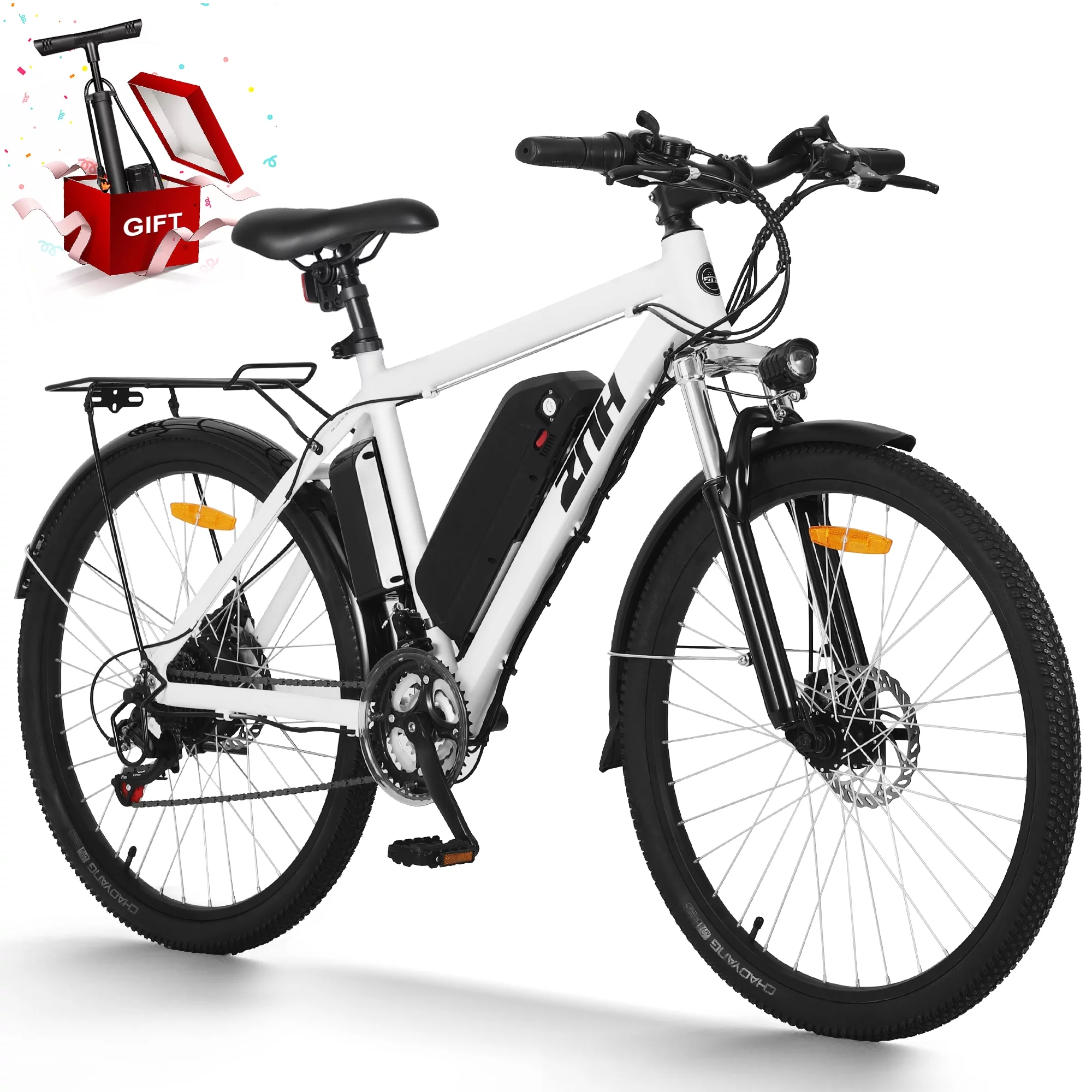 ZNH Mountain Electric Bicycle, 26 in. 350 W, Removable 36 V/10 Ah Battery, Black - Womvr