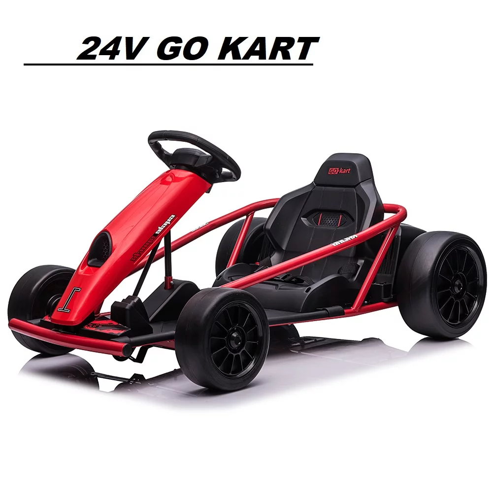 Shininglove 24V Electric Drifting Go Kart for Kids, 8mph High Speed Drifting Circling Car w/Music, Horn, Safety Belt, Gifts for 8-12 Yrs Boys, White - Womvr