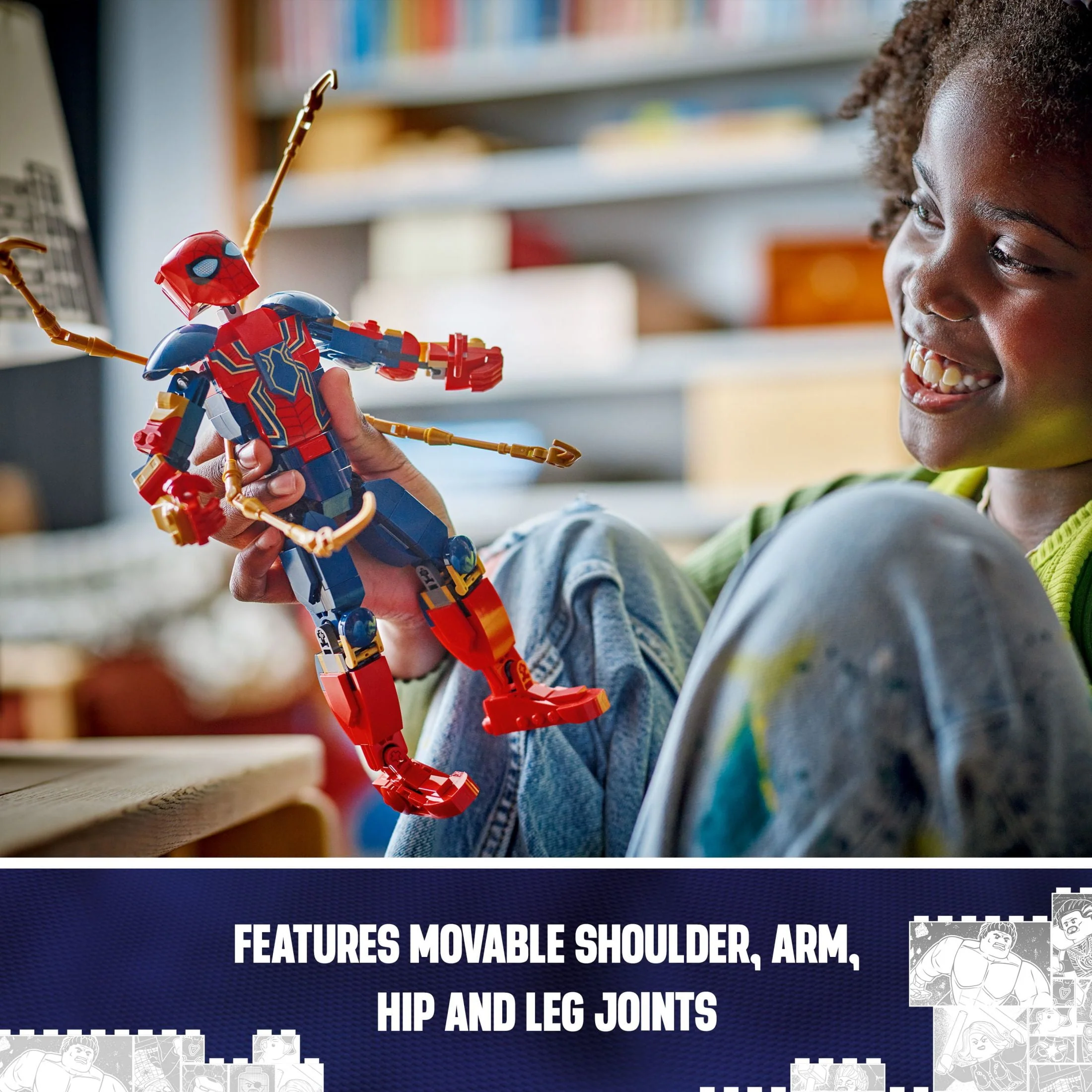 LEGO Marvel Iron Spider-Man Construction Figure, Super Hero Marvel Toy for Kids, Posable Spider-Man Action Figure with Armor, Buildable Toy Model, Gift for Boys and Girls Ages 8 and Up, 76298 - Womvr