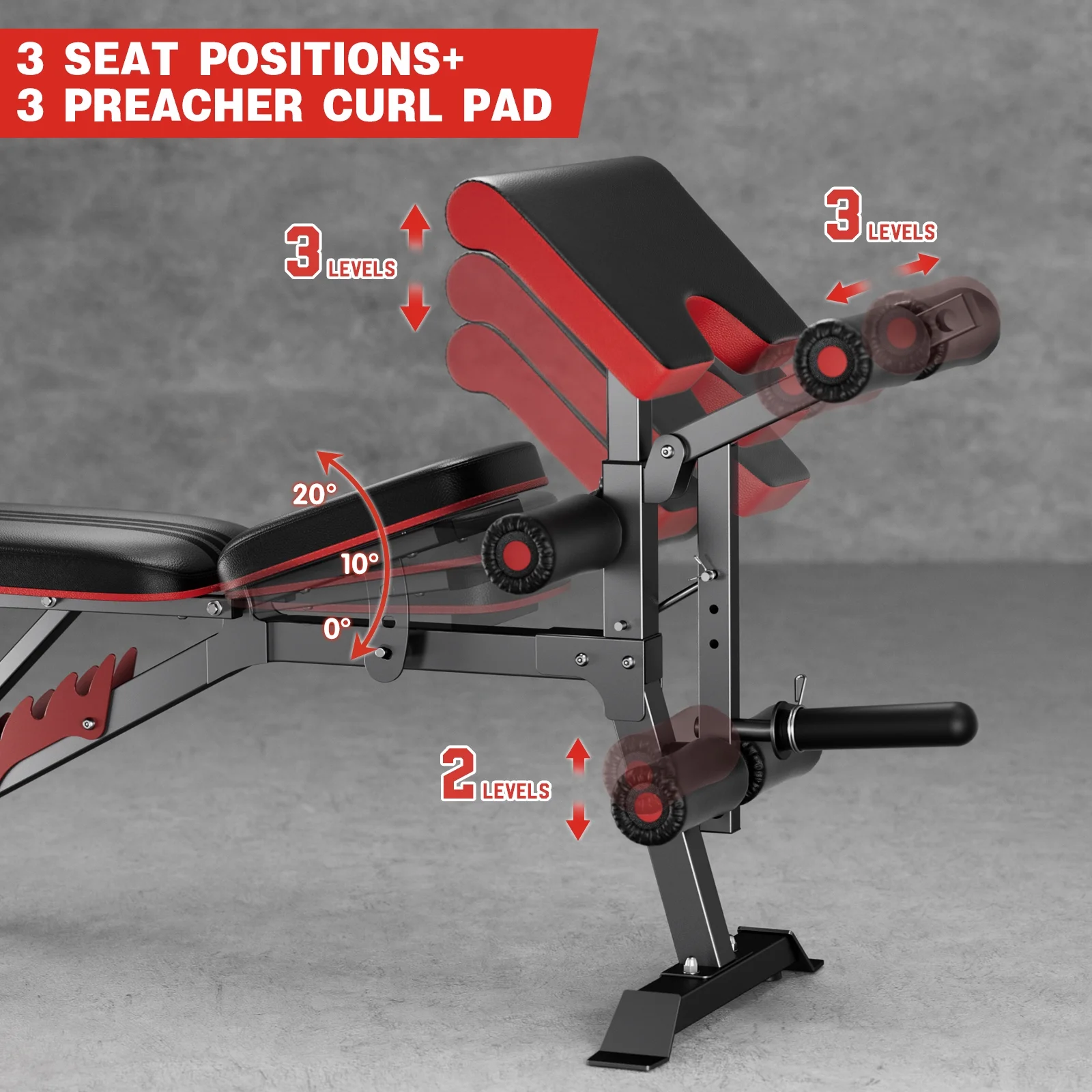 GIKPAL Weight Bench, Bench Press Set with Squat Rack and Bench for Home Gym Full-Body Workout - Womvr