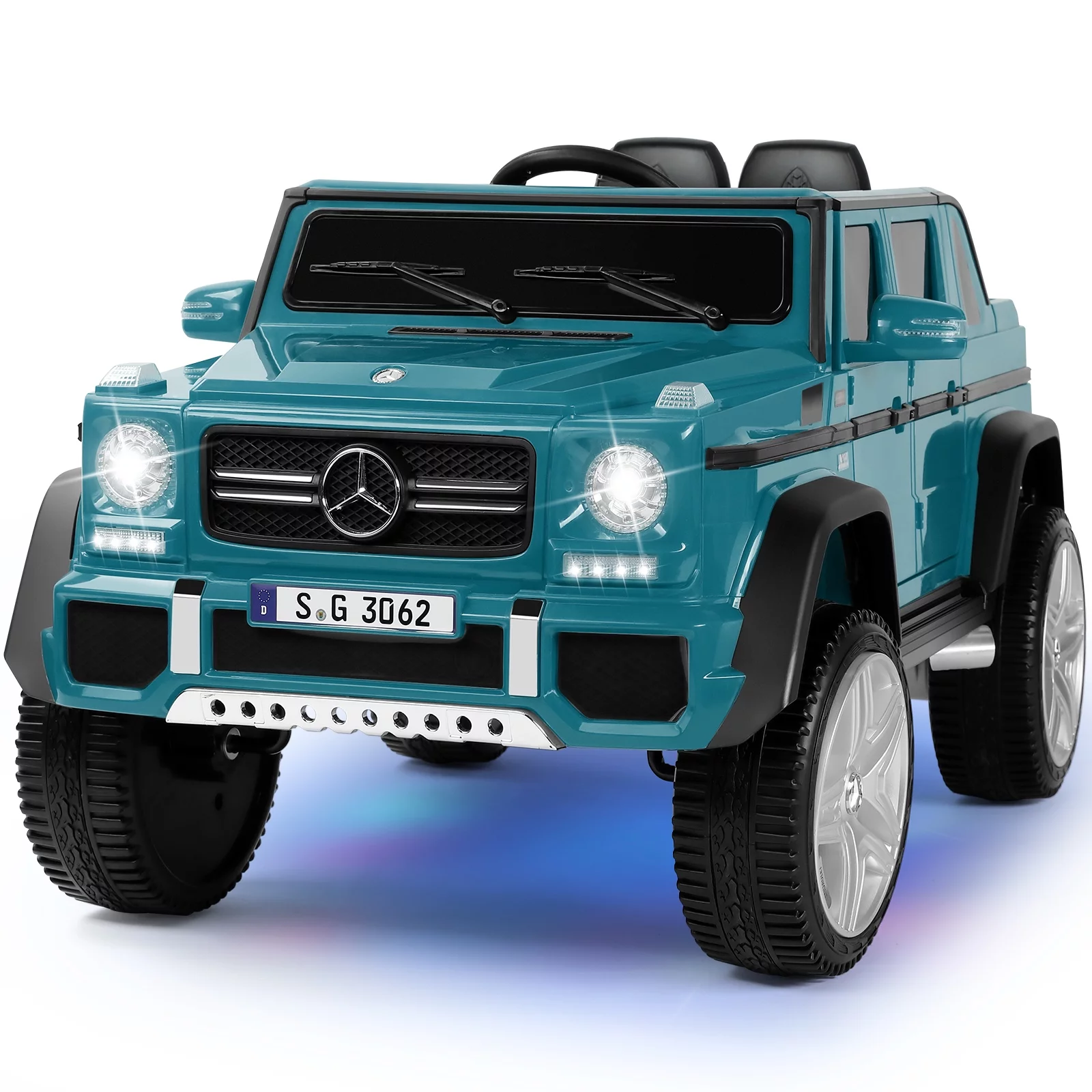 JOYLDIAS 12V Mercedes-Benz G650S Kids Ride On Car Electric Toy w/Remote Control, 3 Speeds, LED Lights, Bluetooth, Music(Pink) - Womvr