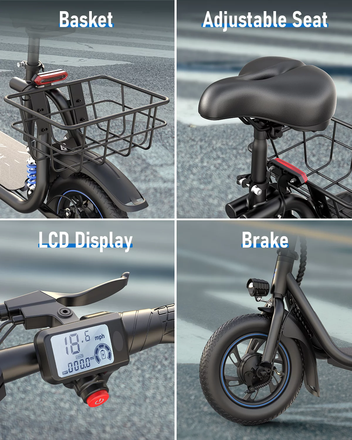 URBANMAX C1 Pro Electric Scooter Adults with Dual Shock Absorbers Up to 25 Miles 18.6MPH 450W Powerful Motor Folding Scooter Electric for Adults with Seat & Carry Basket - Womvr