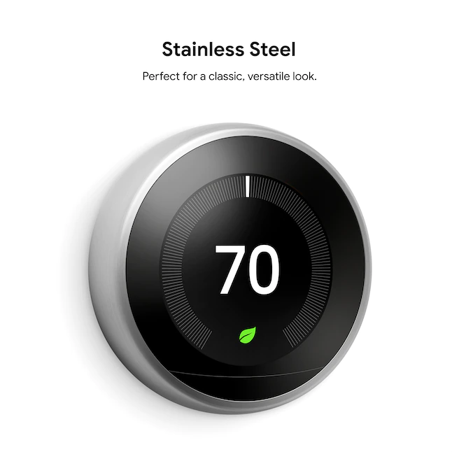 Google Nest Learning Smart Thermostat with WiFi Compatibility (3rd Generation) - Stainless Steel - Womvr