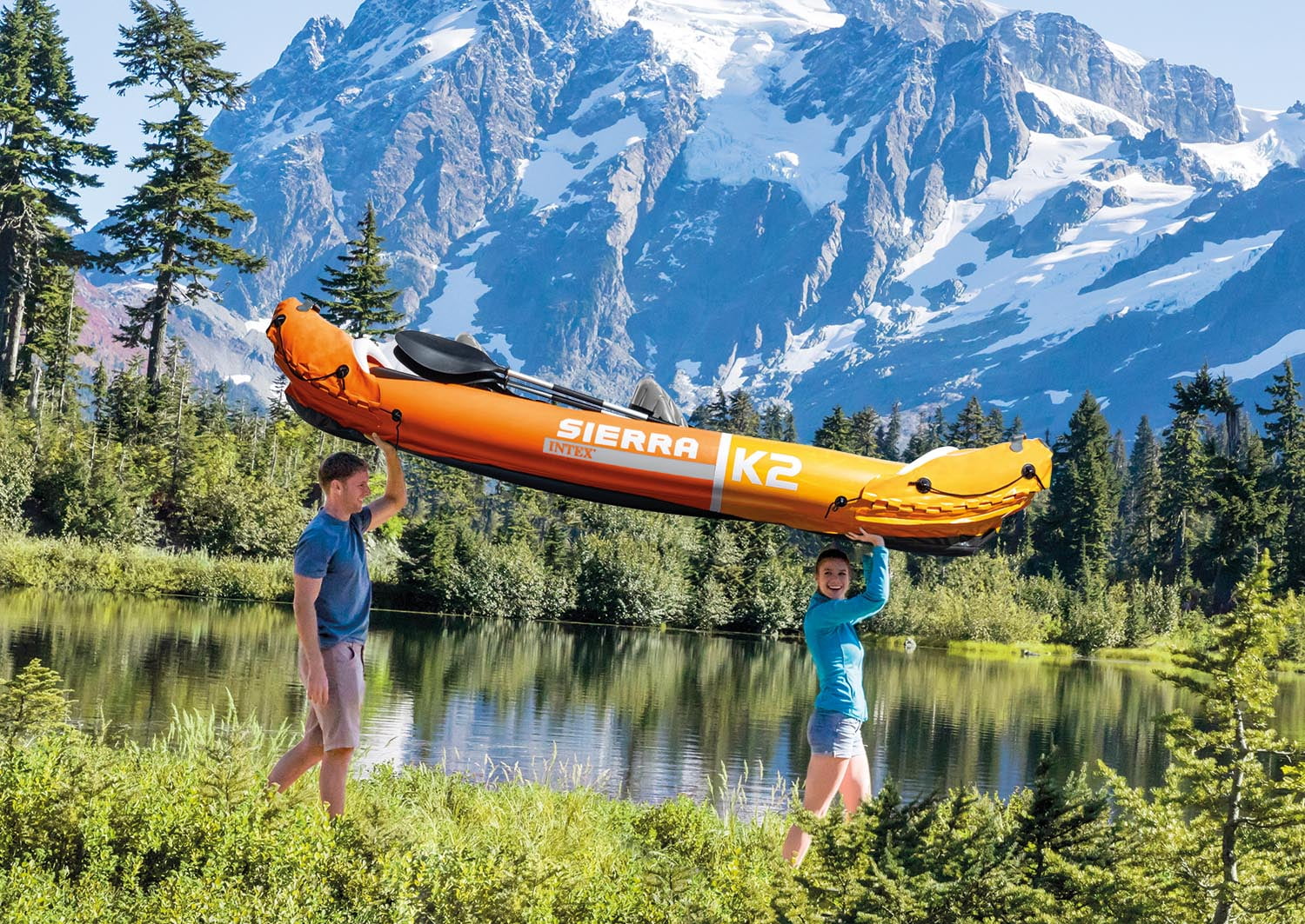Intex Sierra K2 Inflatable Kayak with Oars and Hand Pump - Womvr