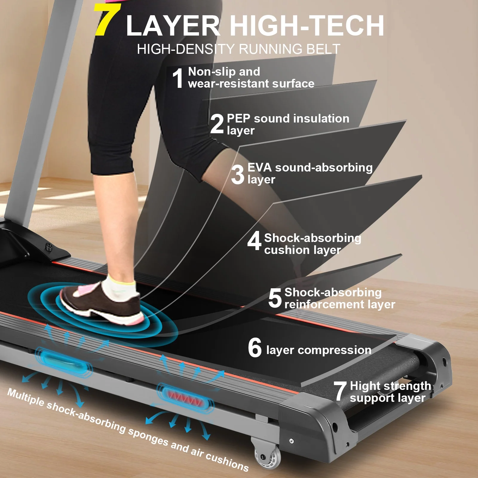 Tikmboex 3HP Incline Treadmill with 15 Level Auto Incline Smart App Control for Home Gym Cardio Running, 300lbs Weight Capacity - Womvr