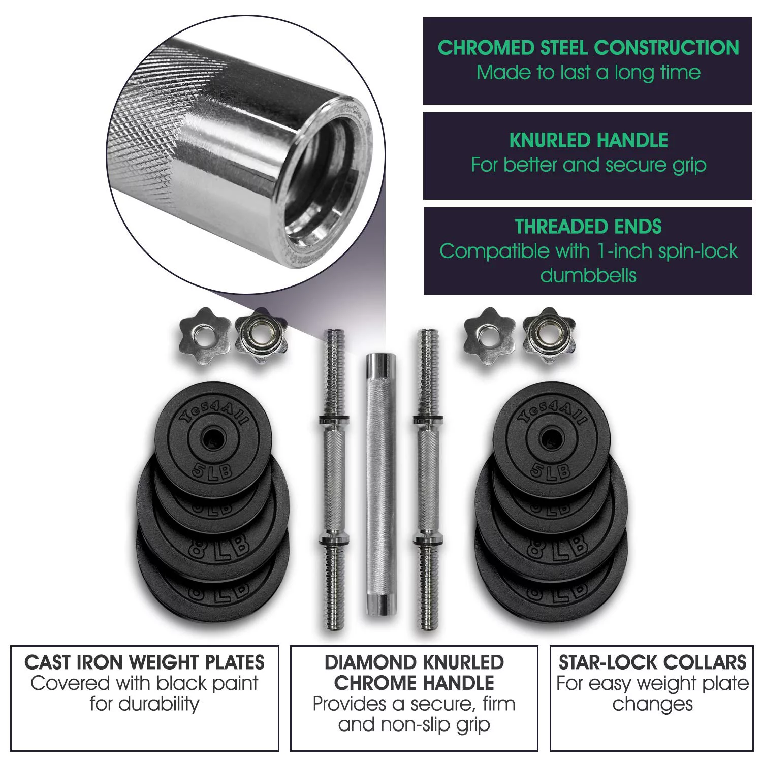 Dumbbell Adjustable 60lbs + Connector - Womvr