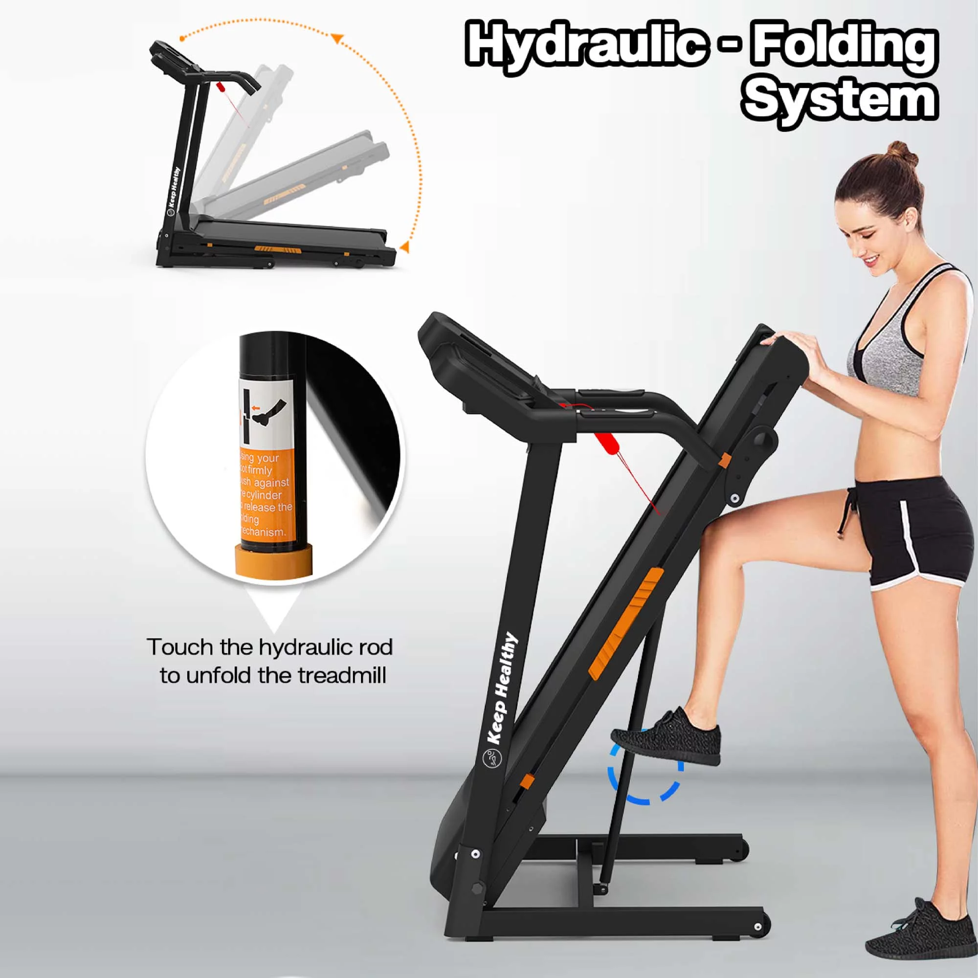 Aukfa 3.5 HP Folding Treadmill with Incline for Home Office Workout, 300 lbs+ Capacity, Green - Womvr