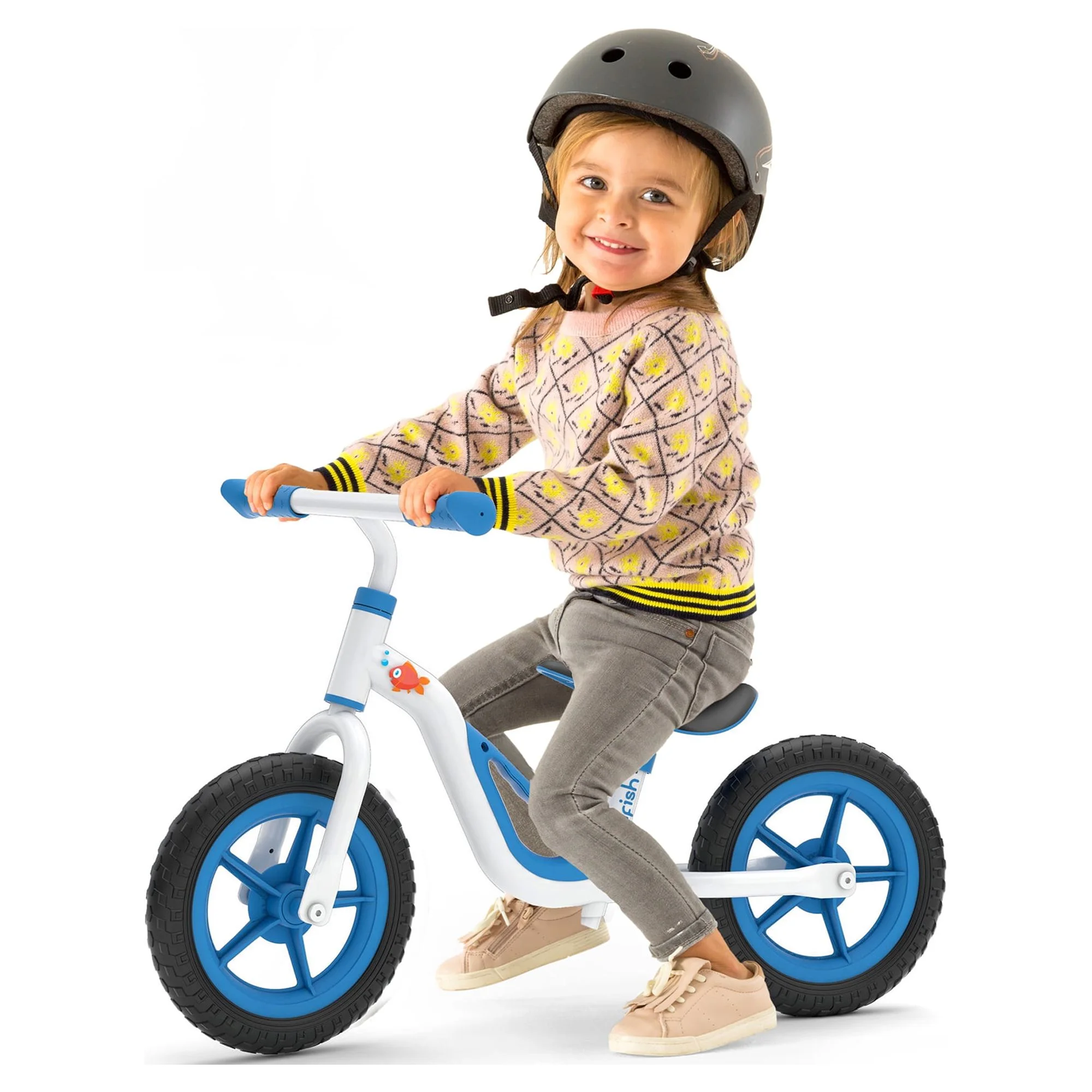 Chillafish Charlie lightweight toddler balance bike with carry handle, adjustable seat and handlebar, puncture-proof 10-inch wheels, for kids 18-48 months, Red - Womvr