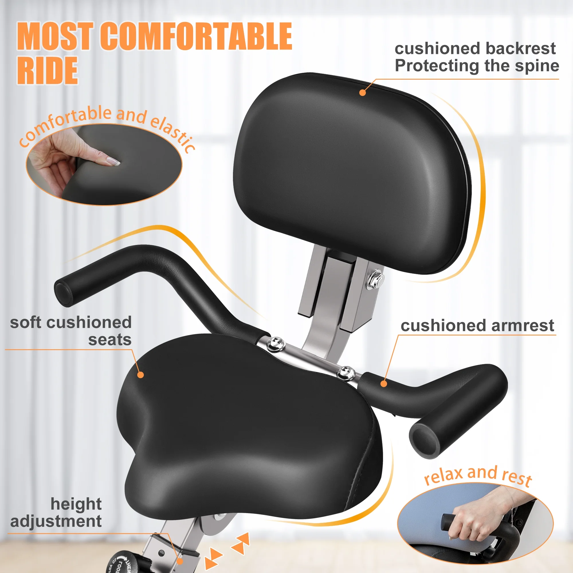 JELENS Folding Exercise Bike, 4 in 1 Stationary Bike 16-Level Magnetic Resistance Cycling Bicycle Upright Indoor Cycling Bike for Home Workout 330LB Capacity - Womvr