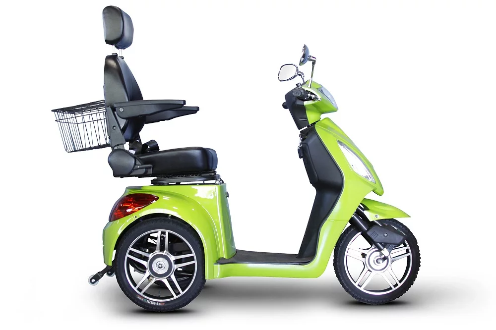 EWheels 3 Wheeled Wide Body Mobility Scooter w/ Anti Theft Alarm, Red - Womvr