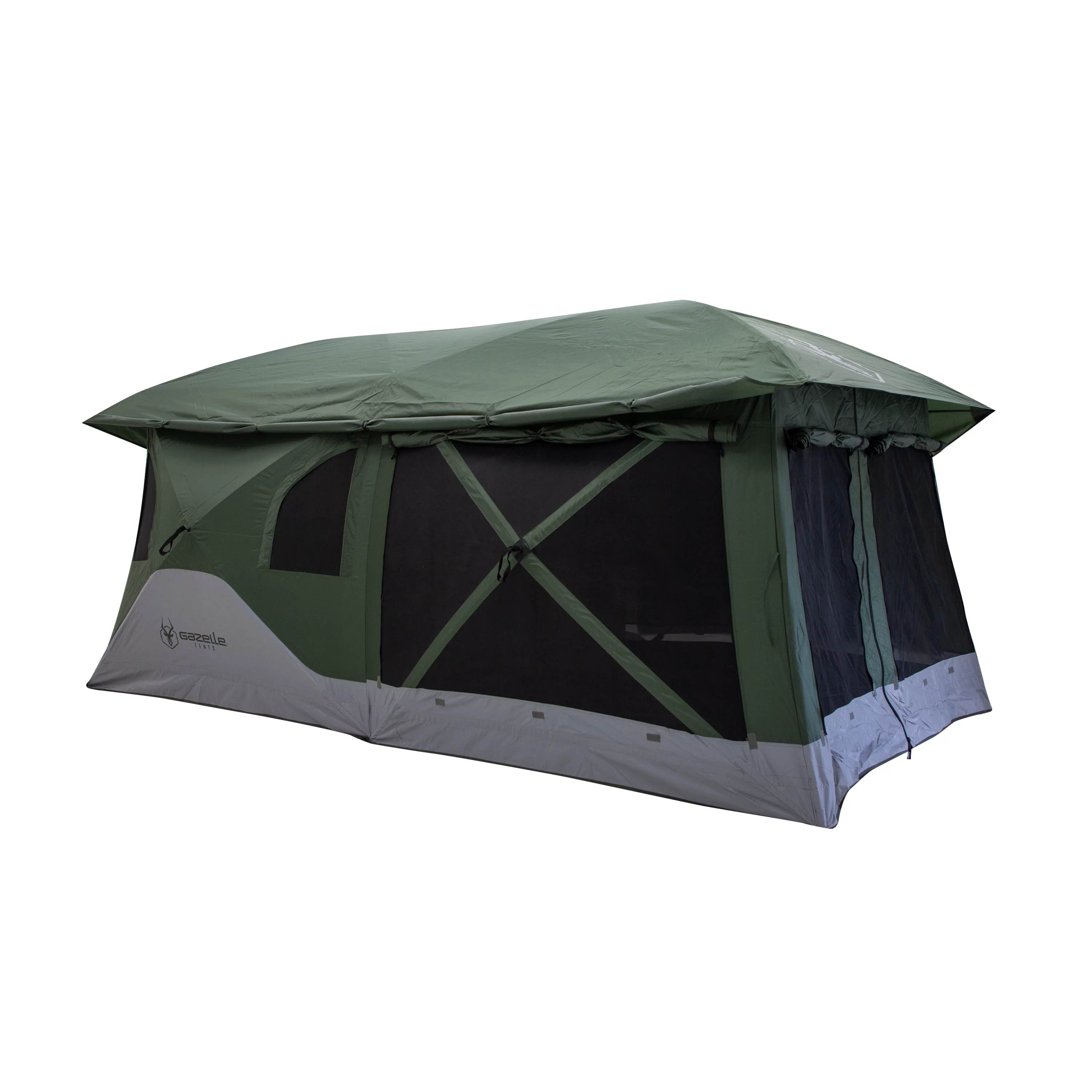 Gazelle Tents?, T3 Tandem Portable Hub Tent, 3-6 Person, Alpine Green, GT350GR - Womvr