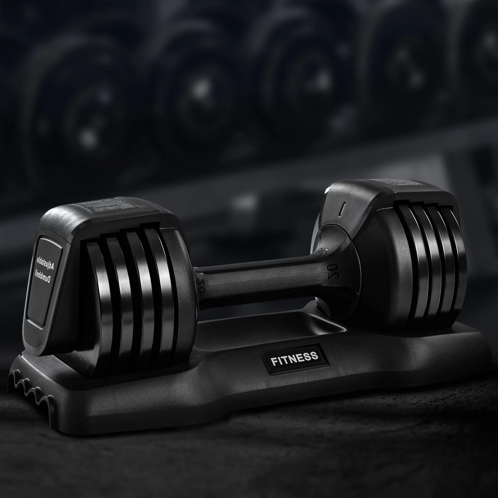 Adjustable Dumbbell 55 lb Dumbbell: Single Dumbbell with -Slip Handle, Fast Adjust Weight by Turning Handle with Tray, Exercise Fitness Dumbbell Suitable for Women Man Workout - Womvr