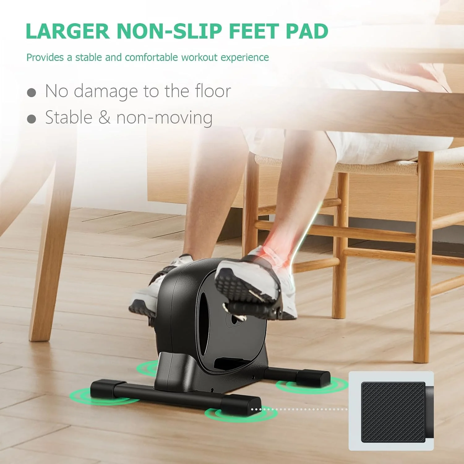 UPGO Mini Exercise Bike, Under Desk Bike Pedal Exerciser Portable Foot Cycle Arm & Leg Peddler Machine with LCD Screen Displays - Womvr