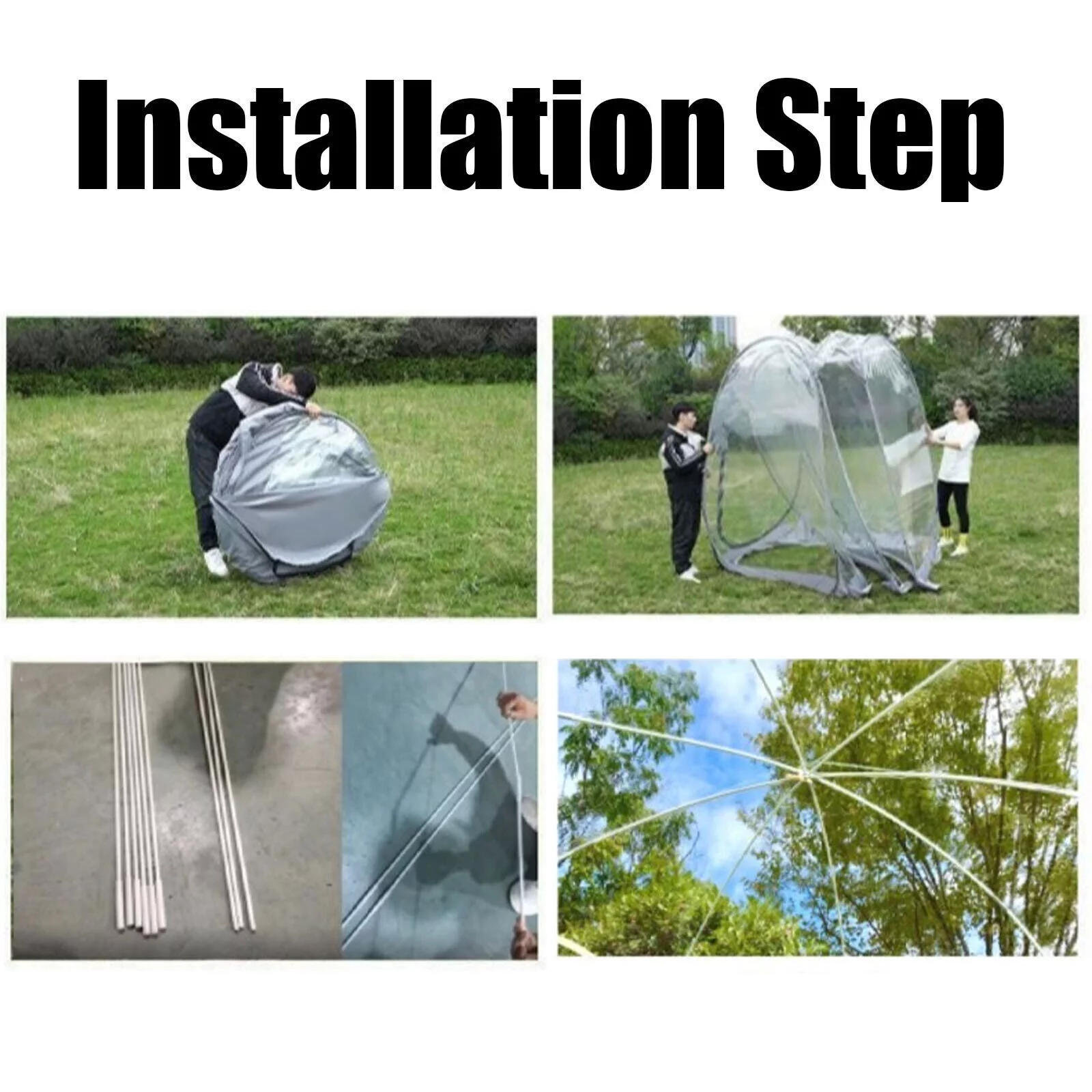 Miumaeov Pop-Up Bubble Tent 12 * 12 * 7ft Instant Tent Clear Dome Tent Commercial Camping Cabin 6-10 Person Bubble Tent with Storage Bag for Backyard Party Festivals Stargazing Camp Outdoor - Womvr