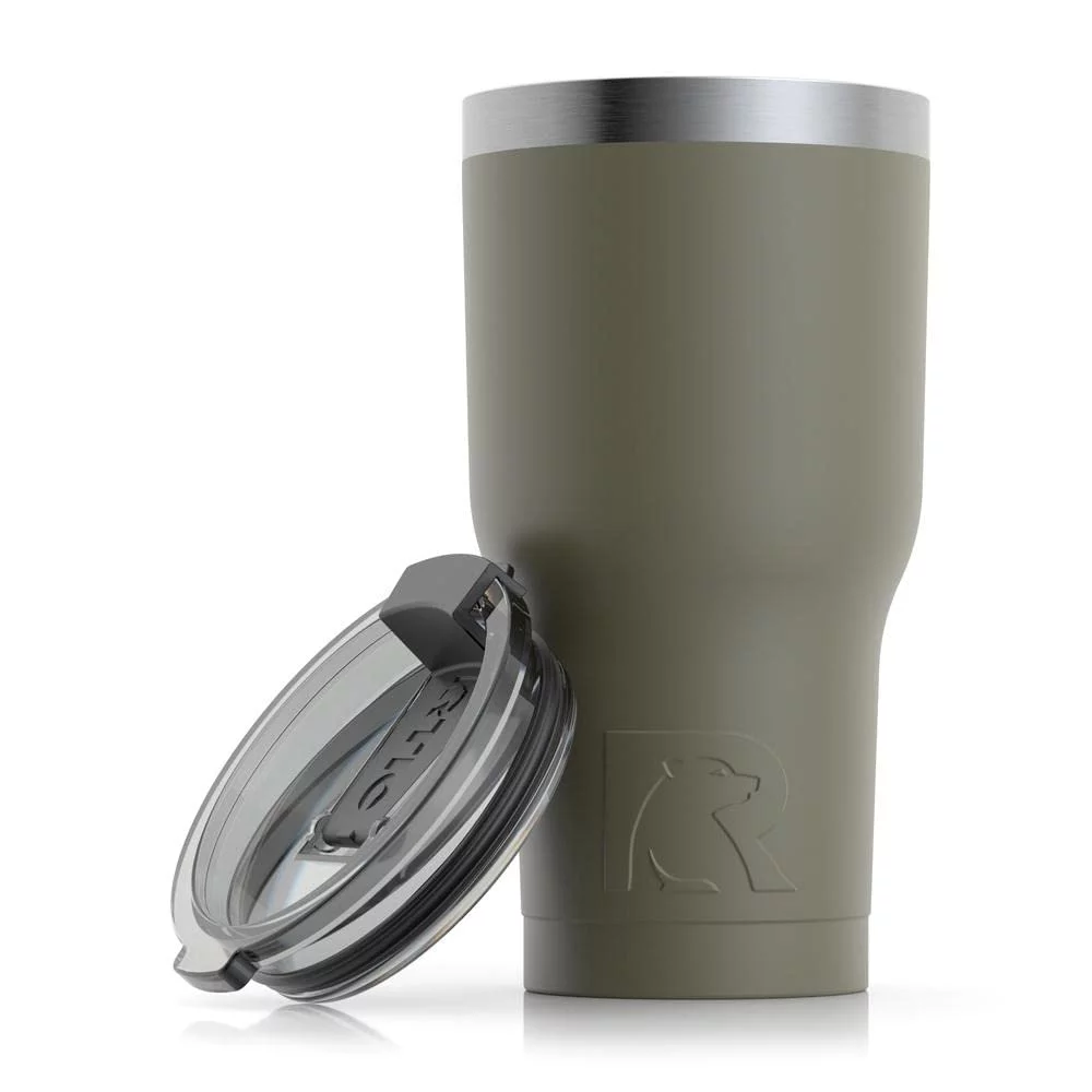 RTIC 30 OZ Insulated Tumbler Stainless Steel Coffee Travel Mug with Lid, Spill Proof, Hot Beverage and Cold, Portable Thermal Cup for Car, Camping, Deep Harbor - Womvr