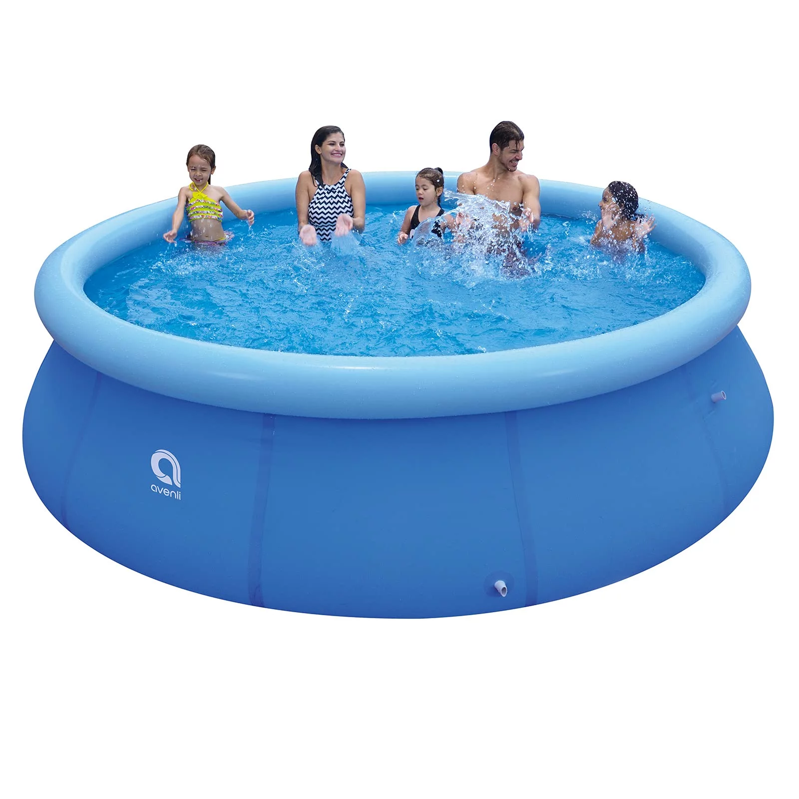 Honeydrill Above Ground Swimming Pools, Inflatable Top Ring Round Pool, Blue (10 ft x 30 in) - Womvr