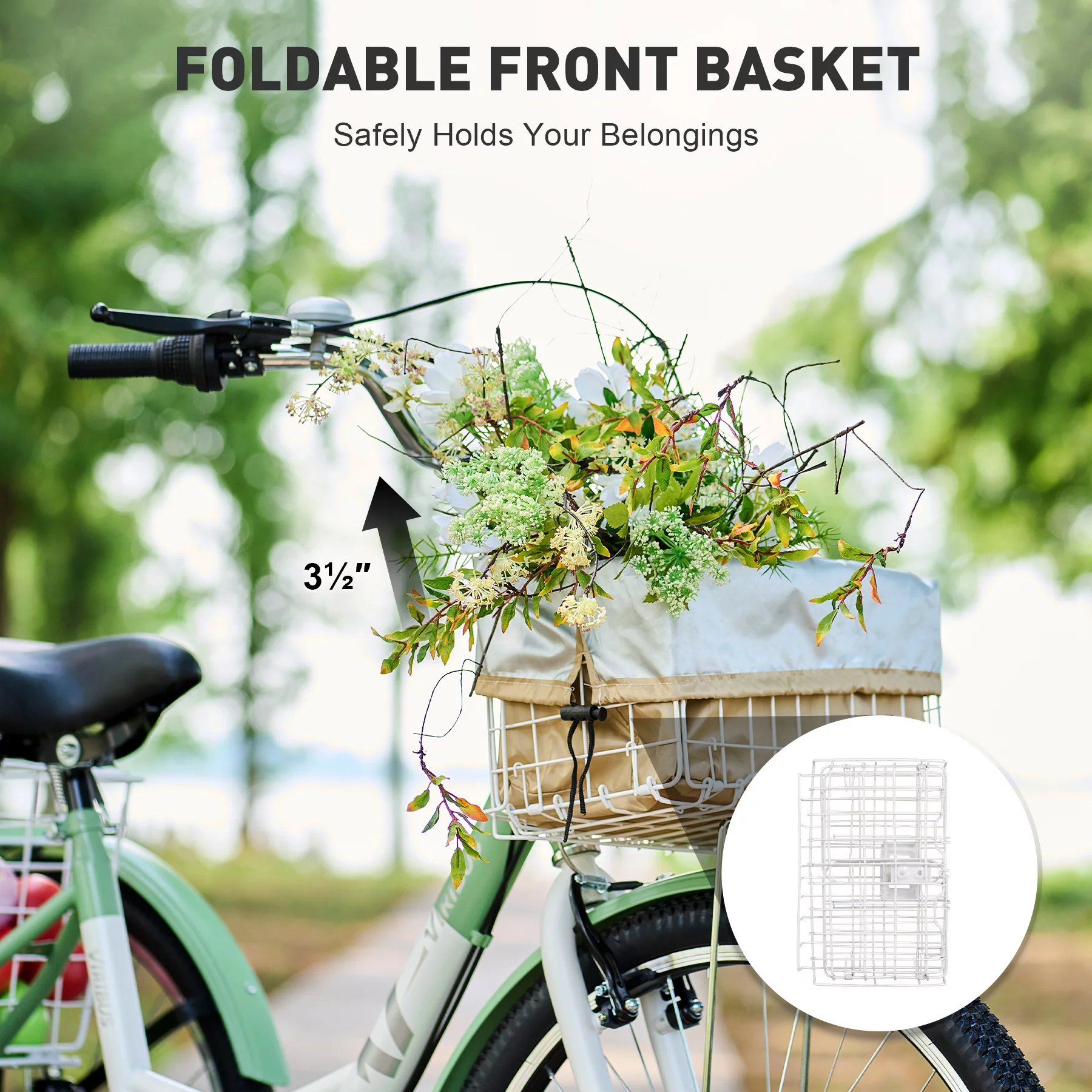 VIRIBUS 24 Inch Adult Trike 7 Speed Bike w Adjustable Seat 2 Baskets Matte Gray - Womvr