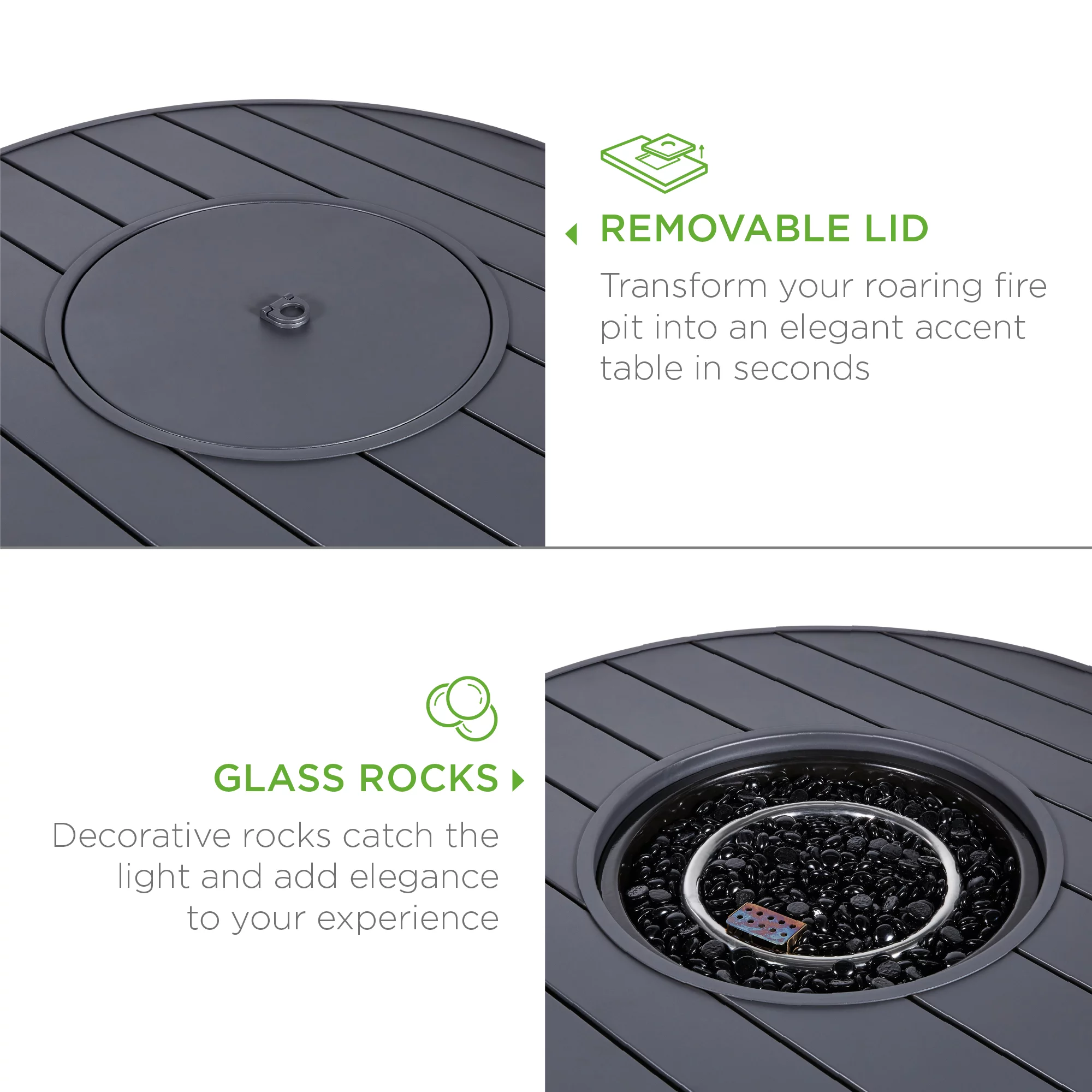 Best Choice Products 32in Round Gas Fire Pit Table, 50,000 BTU Outdoor Wicker Patio Propane Firepit w/ Cover - Brown - Womvr