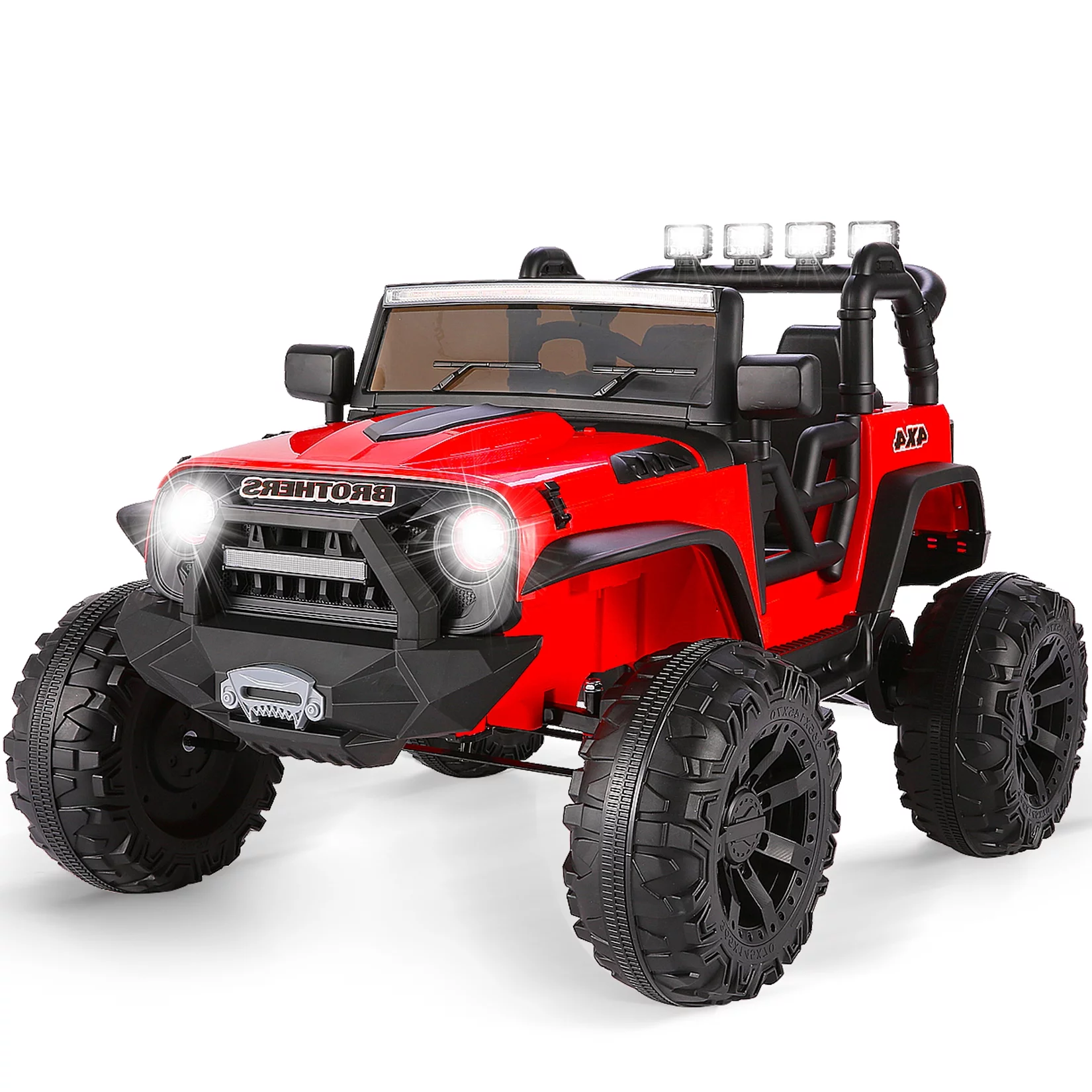 VIBESPARK Ride on Truck, 24V 9AH Electric Battery Powered Toy Car, 2 Seater Kids Ride on Car w/ Parent Remote Control, Full-Metal Suspension, Bluetooth Music, LED Light Control, Ride on Toys for Gift - Womvr