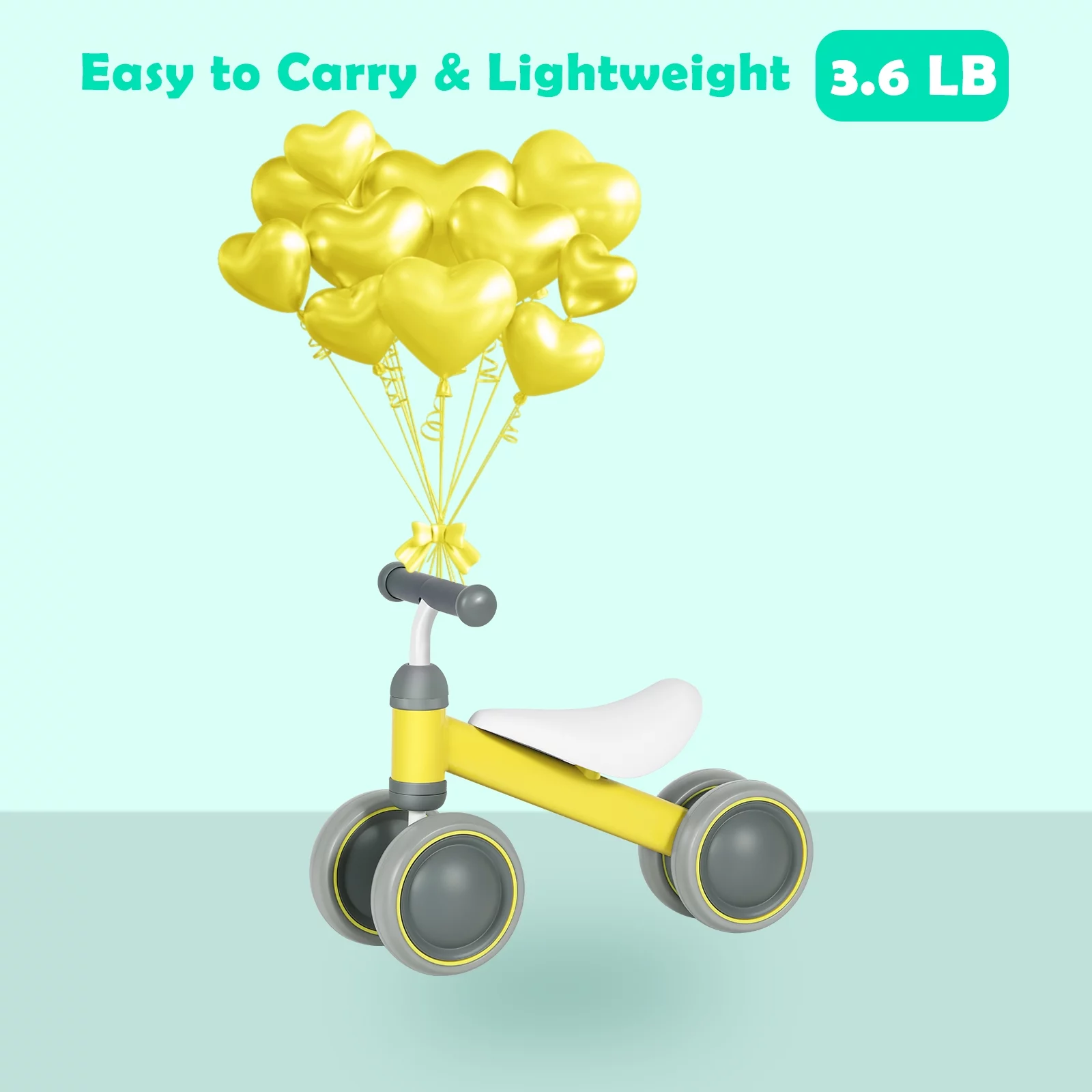 Balance Bike for 12-24 Months Toddler Toy Bike, Pink - Womvr