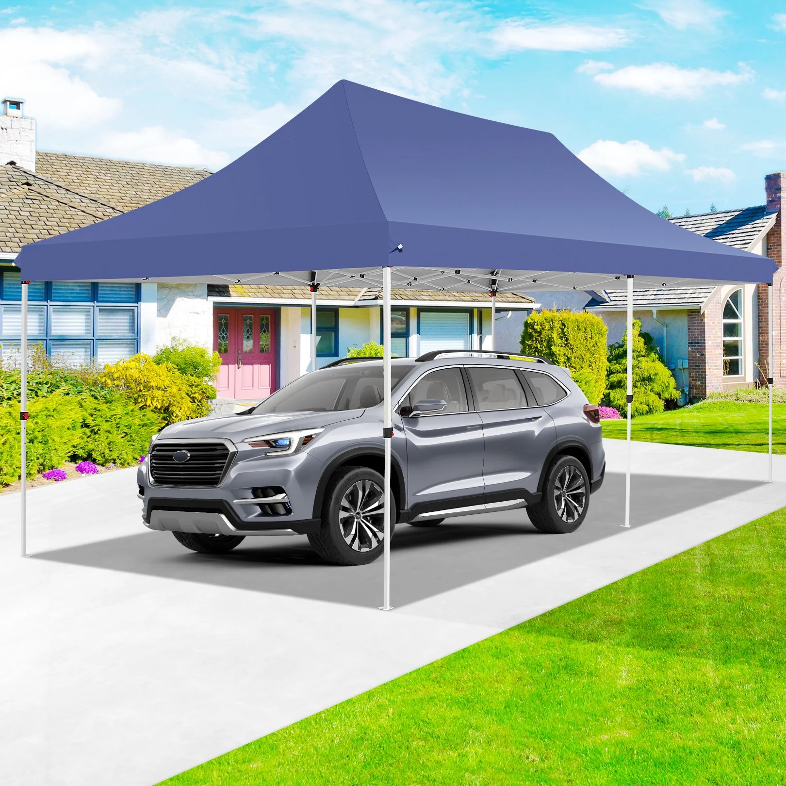 SANOPY 10' x 20' Outdoor Canopy Tent EZ Pop up Canopy Party Tent Outdoor Event Instant Tent Gazebo with 6 Removable Sidewalls & Carry Bag for Camping Wedding Picnic(Blue) - Womvr