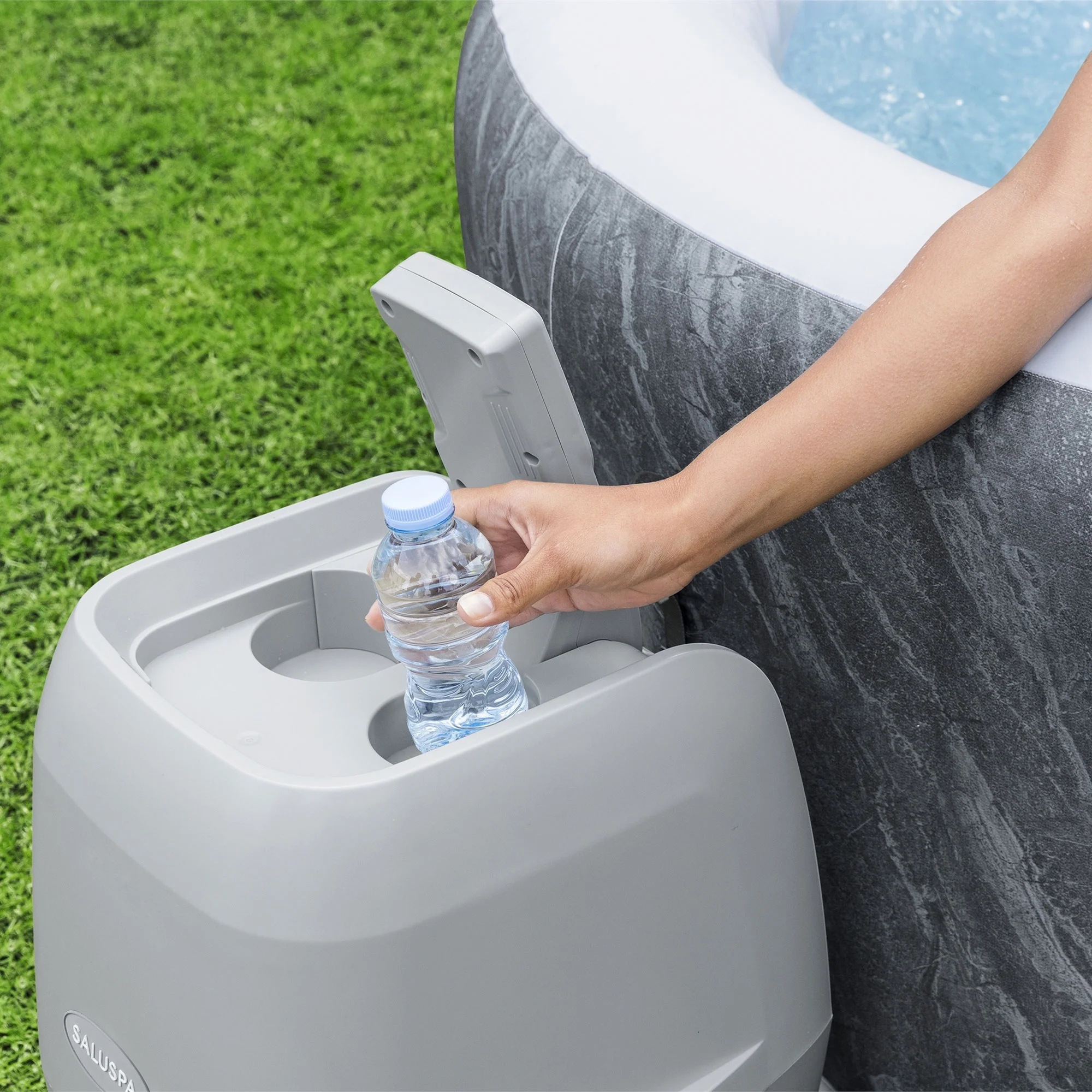 Bestway SaluSpa Cancun AirJet Inflatable Hot Tub with 120 Jets, Gray - Womvr