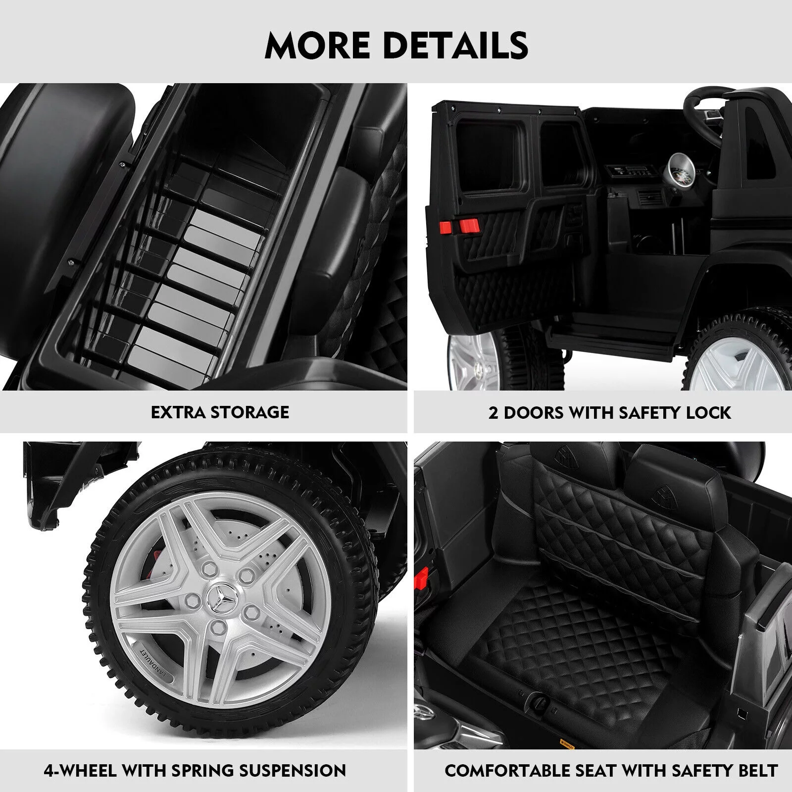 JOYLDIAS 12V Mercedes-Benz G650S Kids Ride On Car Electric Toy w/Remote Control, 3 Speeds, LED Lights, Bluetooth, Music(Pink) - Womvr