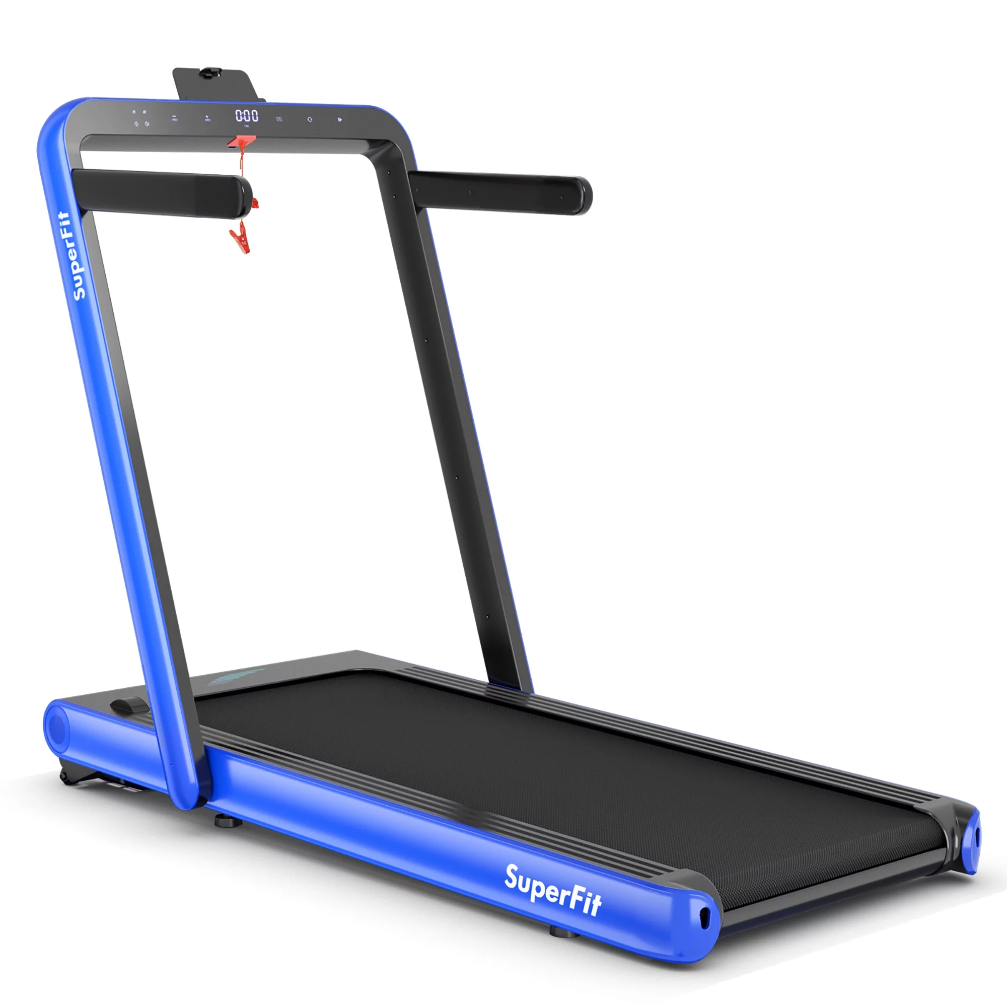 SuperFit 4.75HP 2 In 1 Folding Treadmill W/Remote APP Control White - Womvr