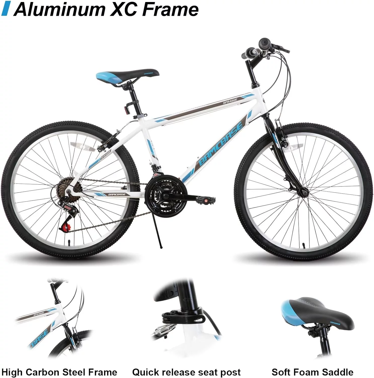 Hiland 24 26 inch Mountain Bike for Men Women, 21 Speeds MTB Bicycle for Adult Youth - Womvr