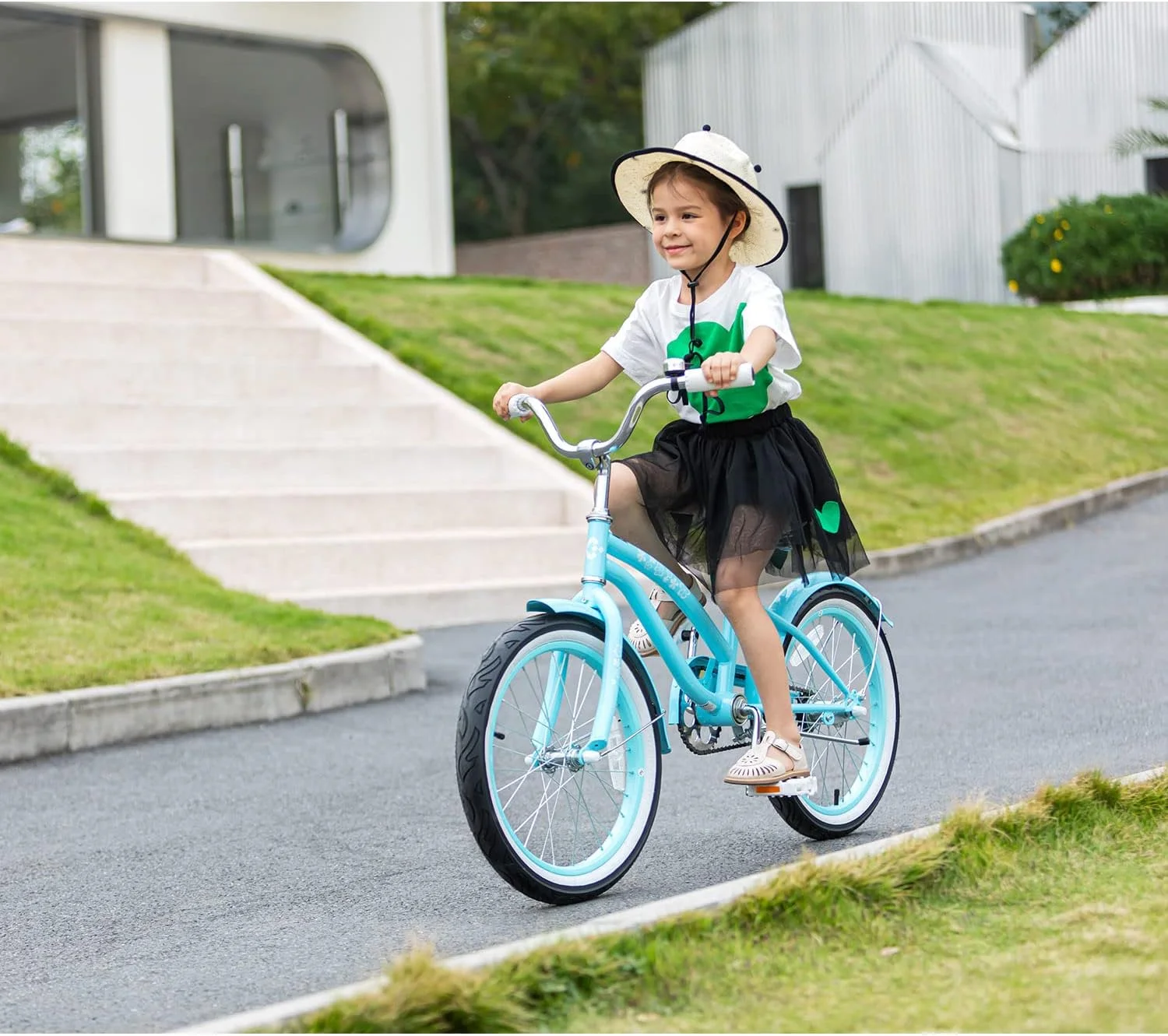Glerc 16 inch Kids Cruiser Girls Bike for Child 4-7 Years,Mint Green - Womvr