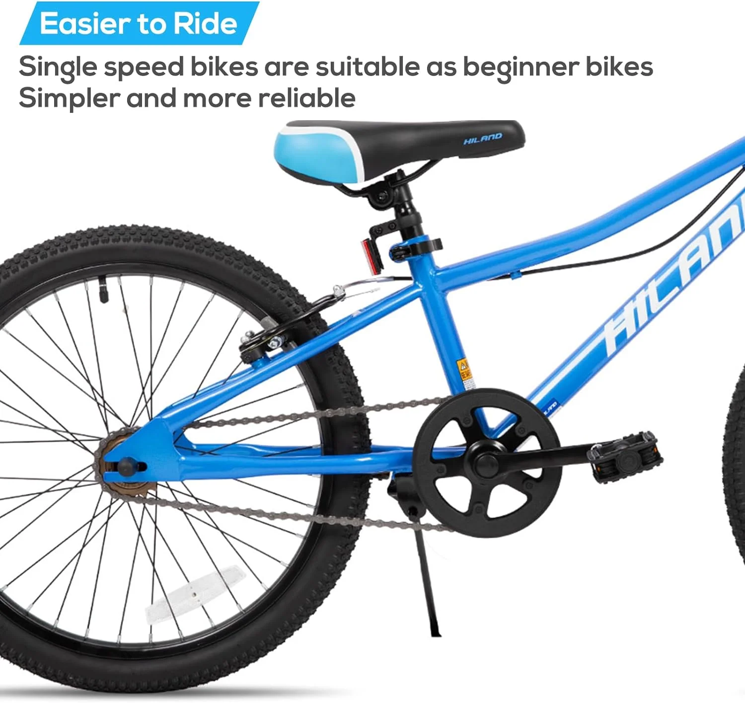 Hiland 20 inch Kids Mountain Bike for Girls Boys with Dual Handbrakes Kickstand, Pink - Womvr