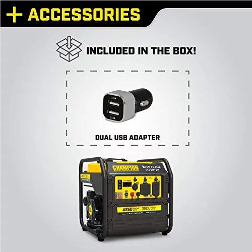 Champion Power Equipment 200954 4250-Watt RV Ready Open Frame Inverter Generator, Quiet Technology - Womvr