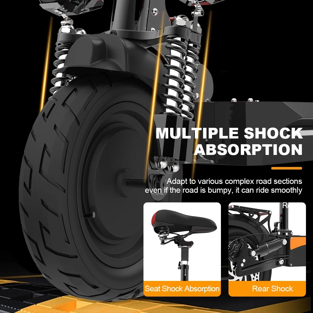 JUEXING Electric Scooter for Adults, 40 Miles Long Range, Dual Motors 2400W, E Scooter with Seat - Womvr