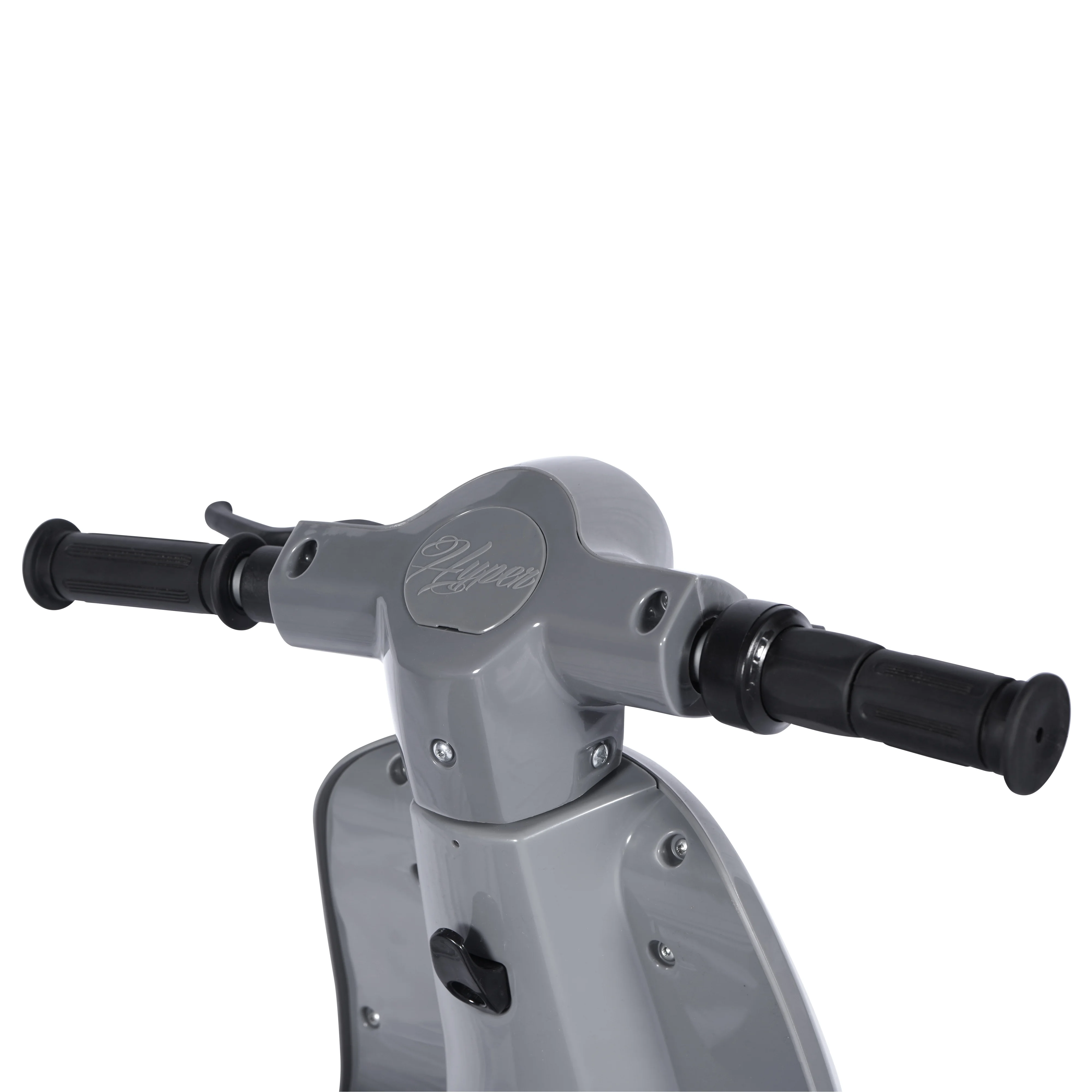 24 Volt Hyper Toys Retro Scooter, Silver, Battery Powered Electric Scooter with Easy Twist Throttle - Womvr