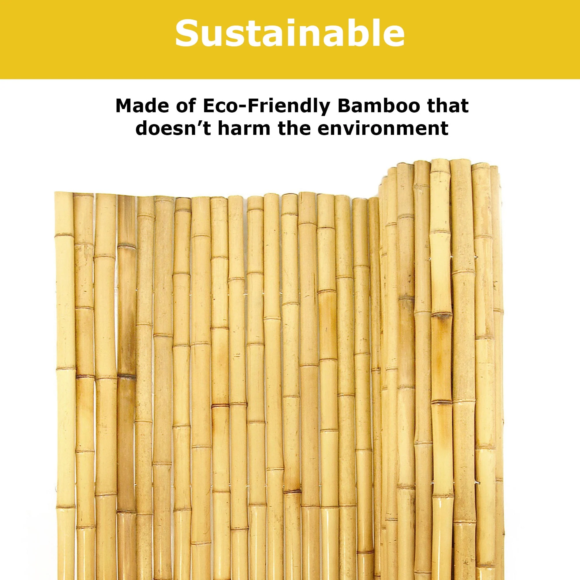 Backyard X-Scapes Natural Bamboo Fencing Garden Screen Rolled Fence Panel 3/4