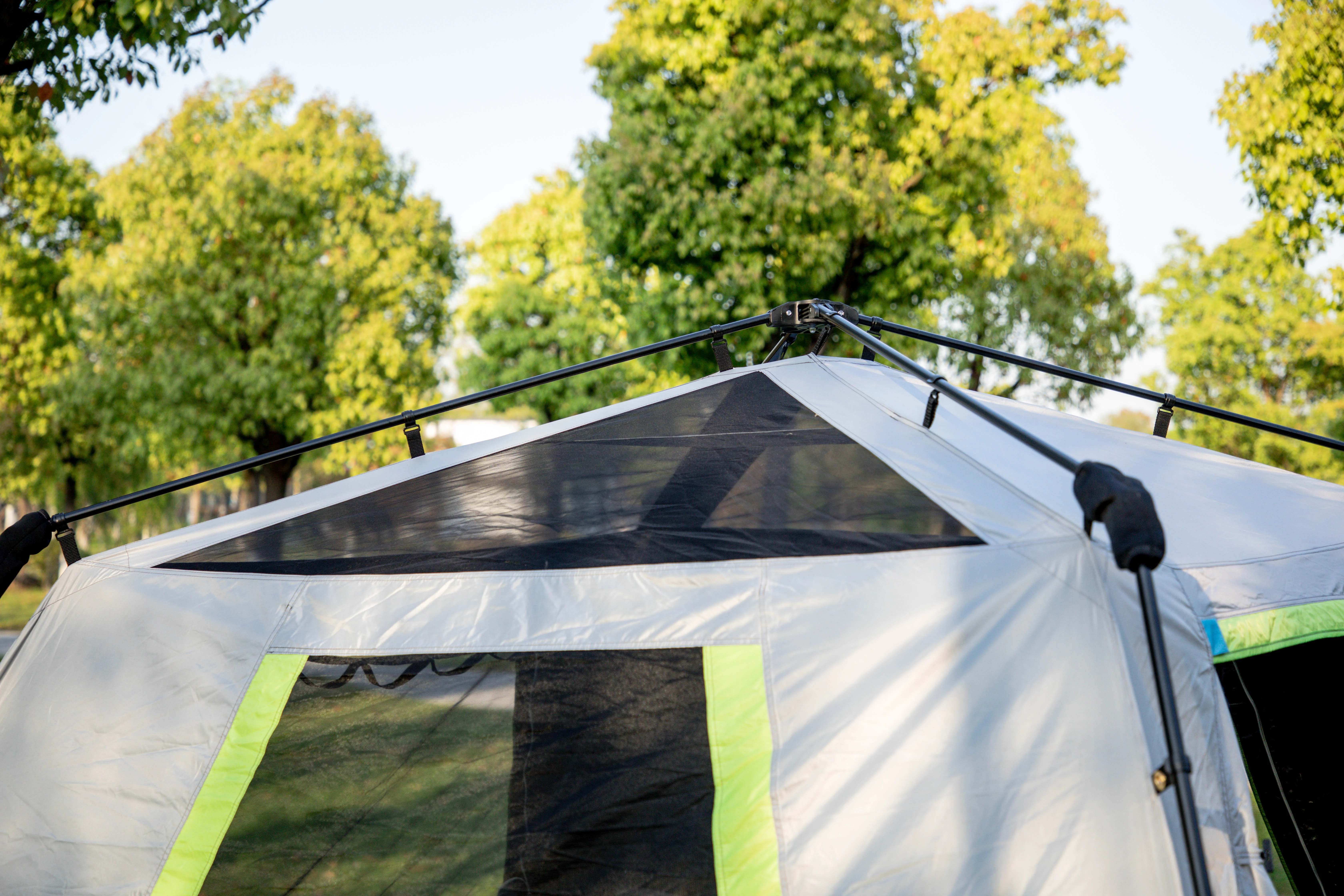 EVER ADVANCED 6 Person Blackout Camping Tent, Instant Family Cabin Tents with Rainfly, 60s Quick Setup, Water-Resistant, Blue - Womvr