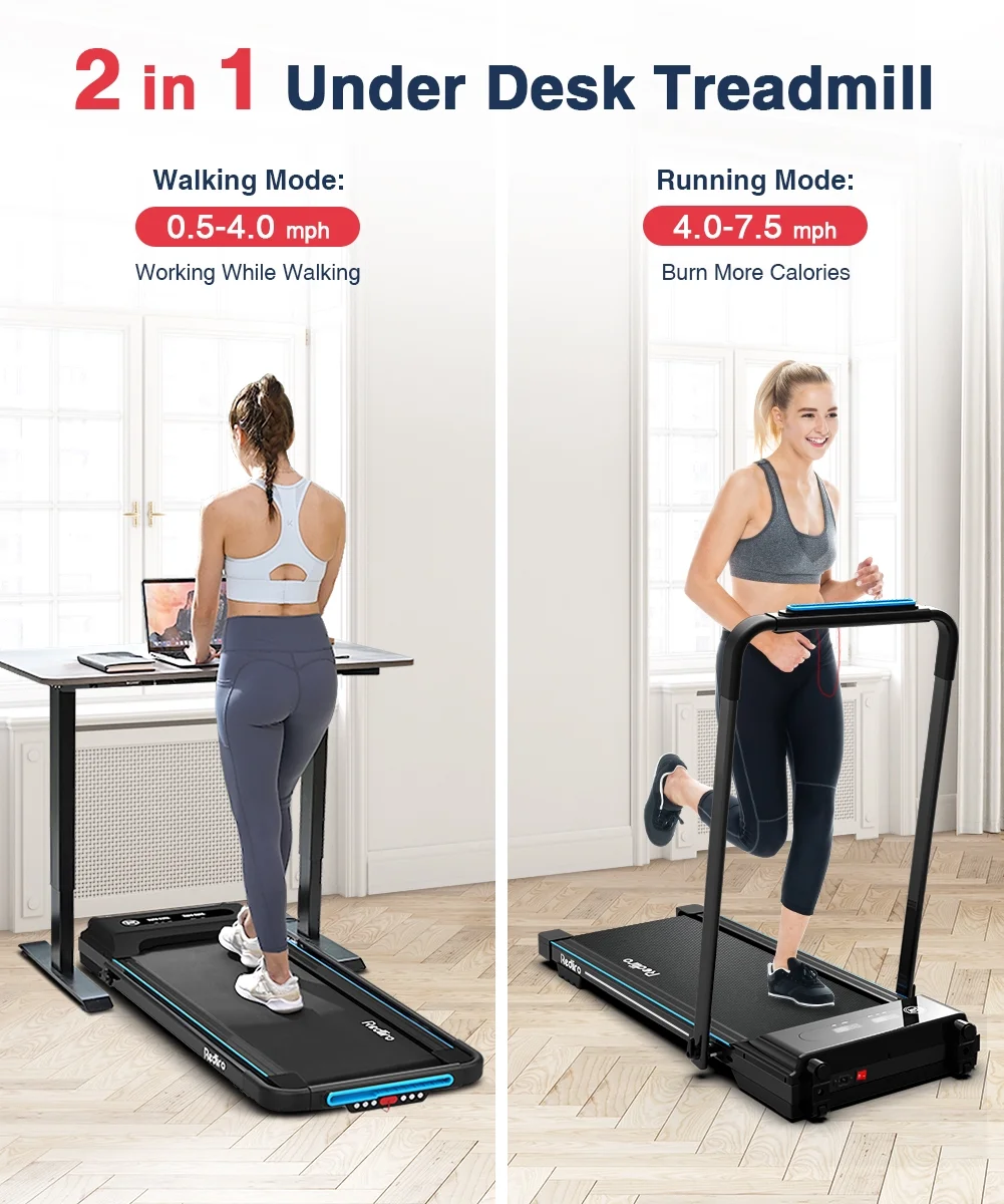Redliro Folding Treadmills with Desk Adjustable Height 265LBS 2.25HP Walking Machine for Home Office - Womvr