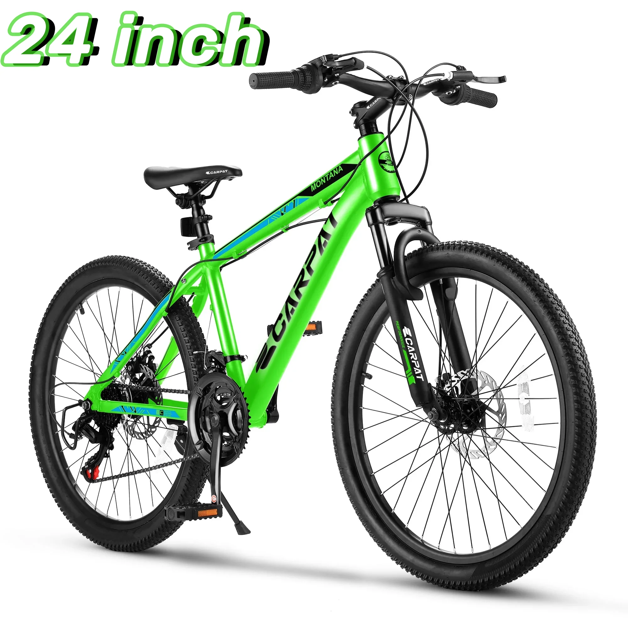 CHAMPIERRE 24 inch Mountain Bike for Men and Women, Shimano 21 Speed Bike with Disc Brake, Black - Womvr