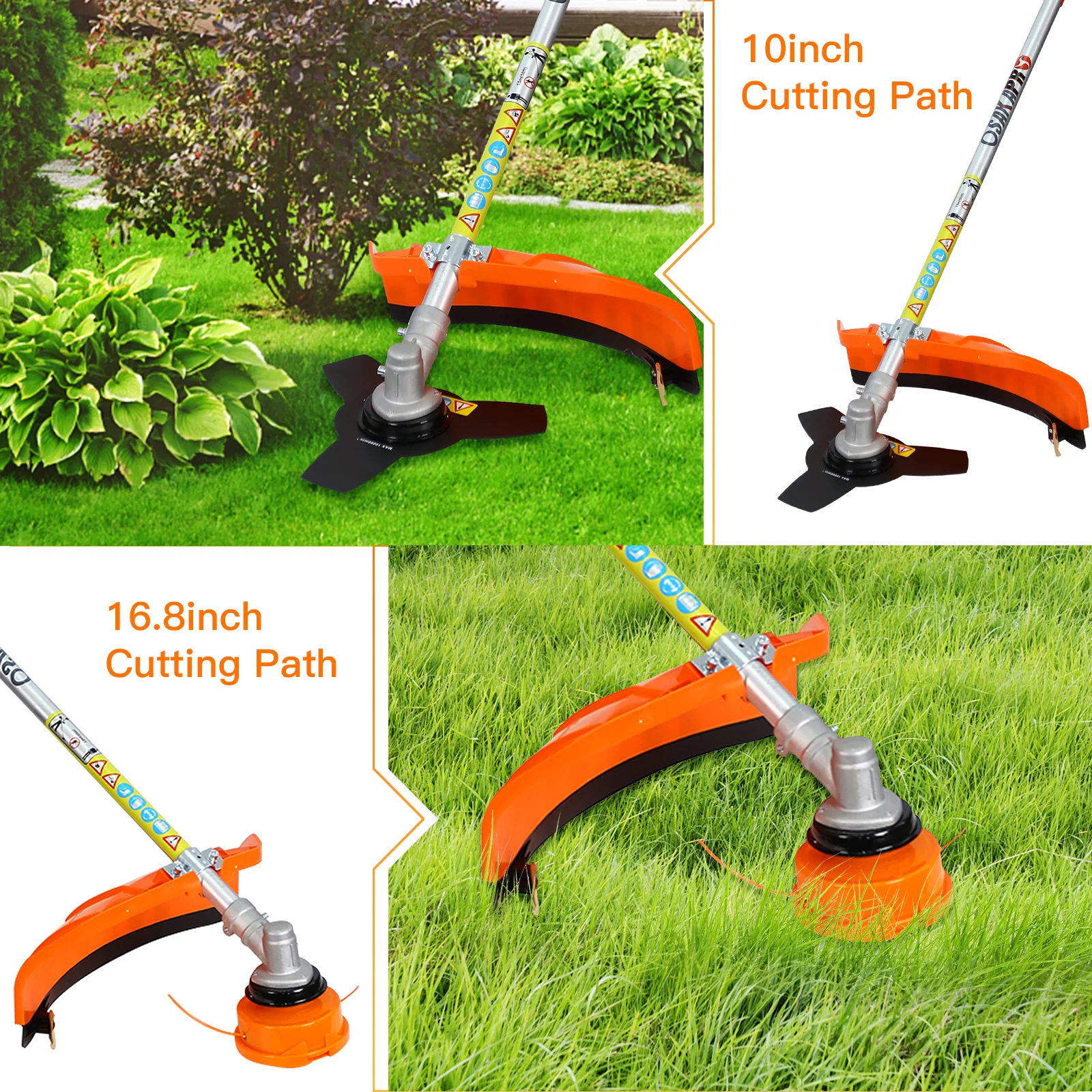 4 in 1 Weed Eater Grass Trimmer, Multi-Functional String Trimmer with Gas Pole Saw, Hedge Trimmer, Weed Trimmer, and Brush Cutter, Weed Eater for Patio Garden Lawn, 33CC 2-Cycle - Womvr