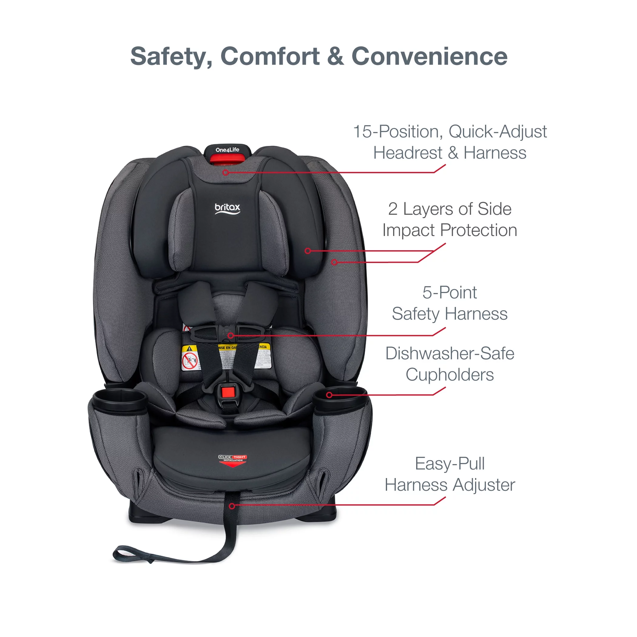 Britax One4Life ClickTight All-in-One Convertible Car Seat, Onyx - Womvr