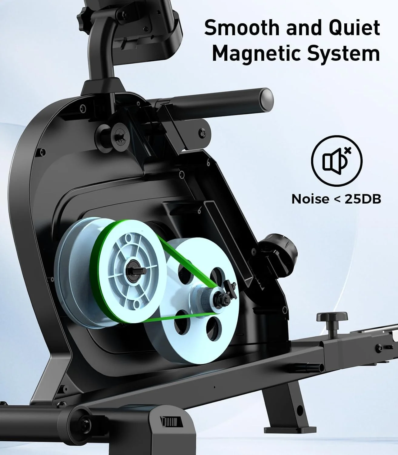 Pooboo 85% Pre-assembled Magnetic Rowing Machines Rower Foldable Build-in Bluetooth 8 Level Resistance Indoor Rower Machines Home Exercise 350lb - Womvr